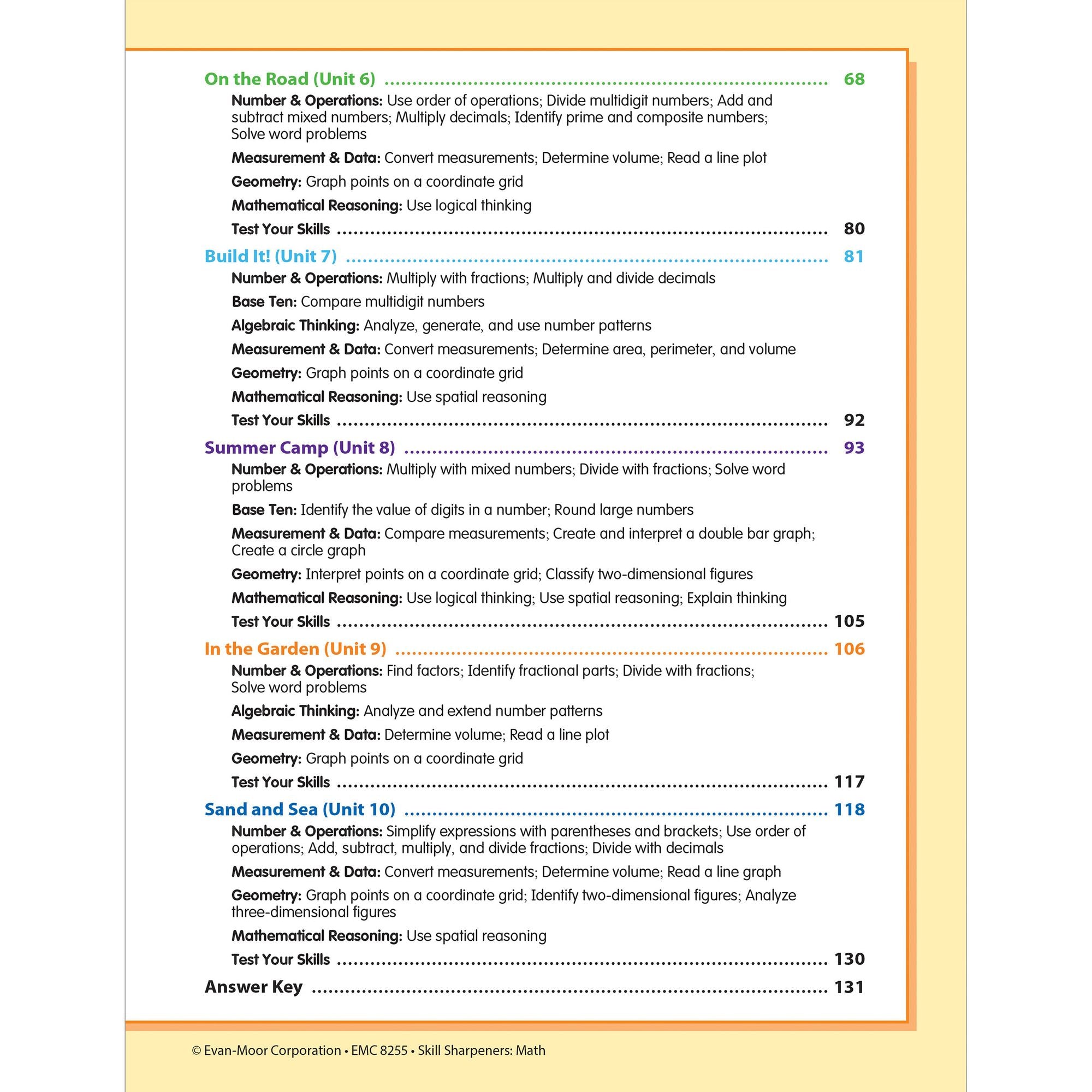 Skill Sharpeners: Math, Grade 5 Workbook