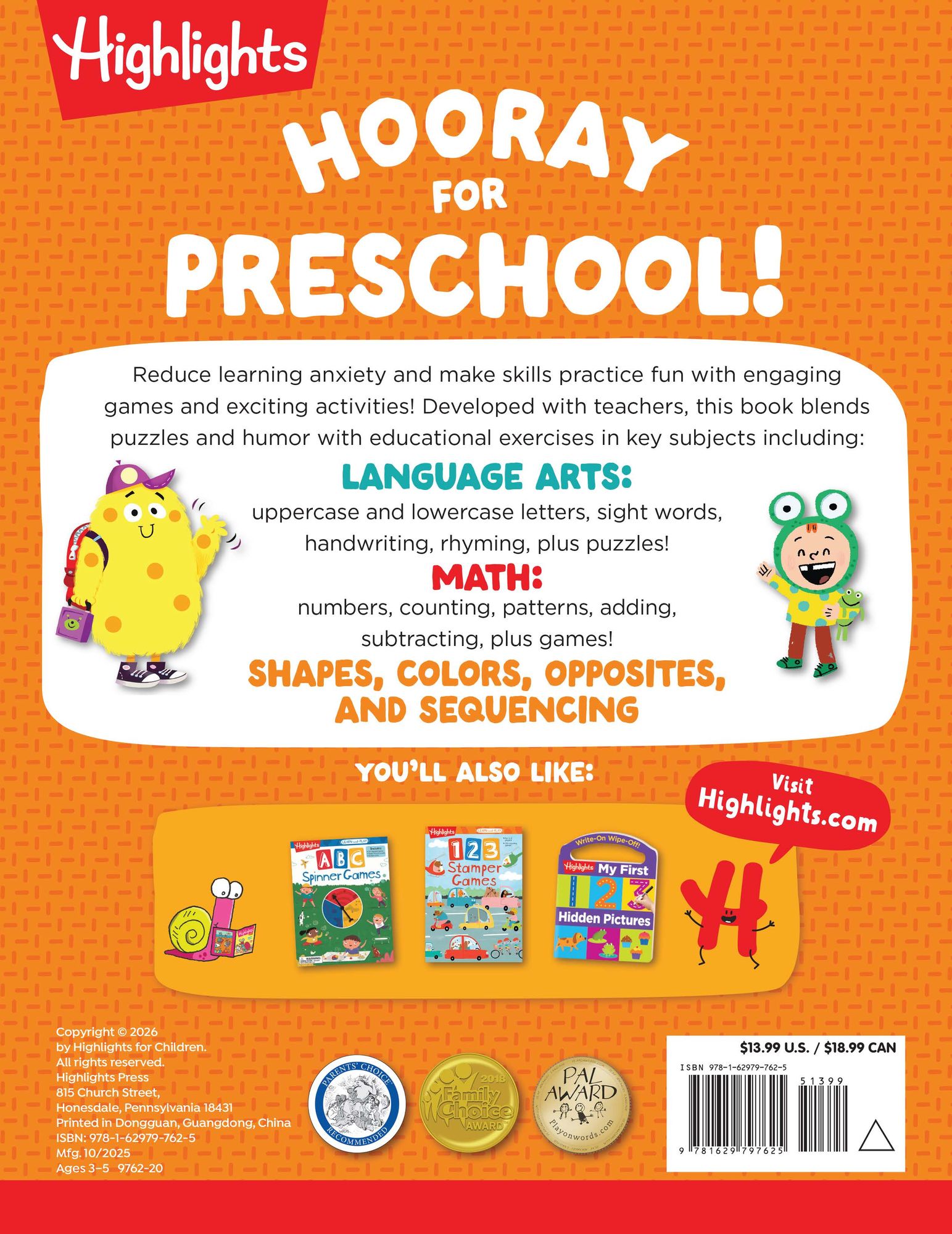 Preschool Big Fun Workbook: 256-Page Preschool Learning Workbook, Practice Math, Writing, Shapes and More with Puzzles and Activities for Preschoolers