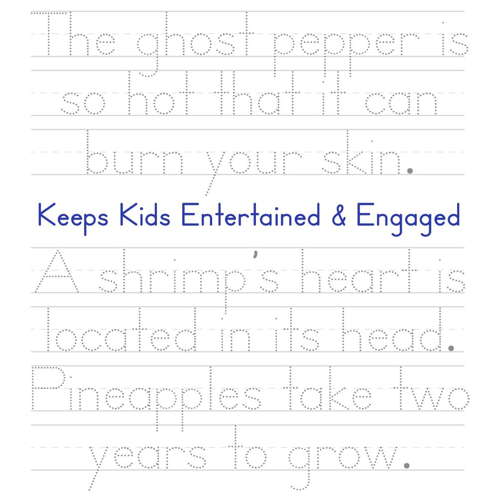 Print Handwriting Practice for Kids 8-12: 250 Awesome Fun Facts about Science, Animals, and History
