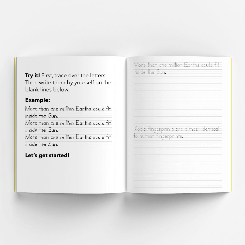 Print Handwriting Practice for Kids 8-12: 250 Awesome Fun Facts about Science, Animals, and History