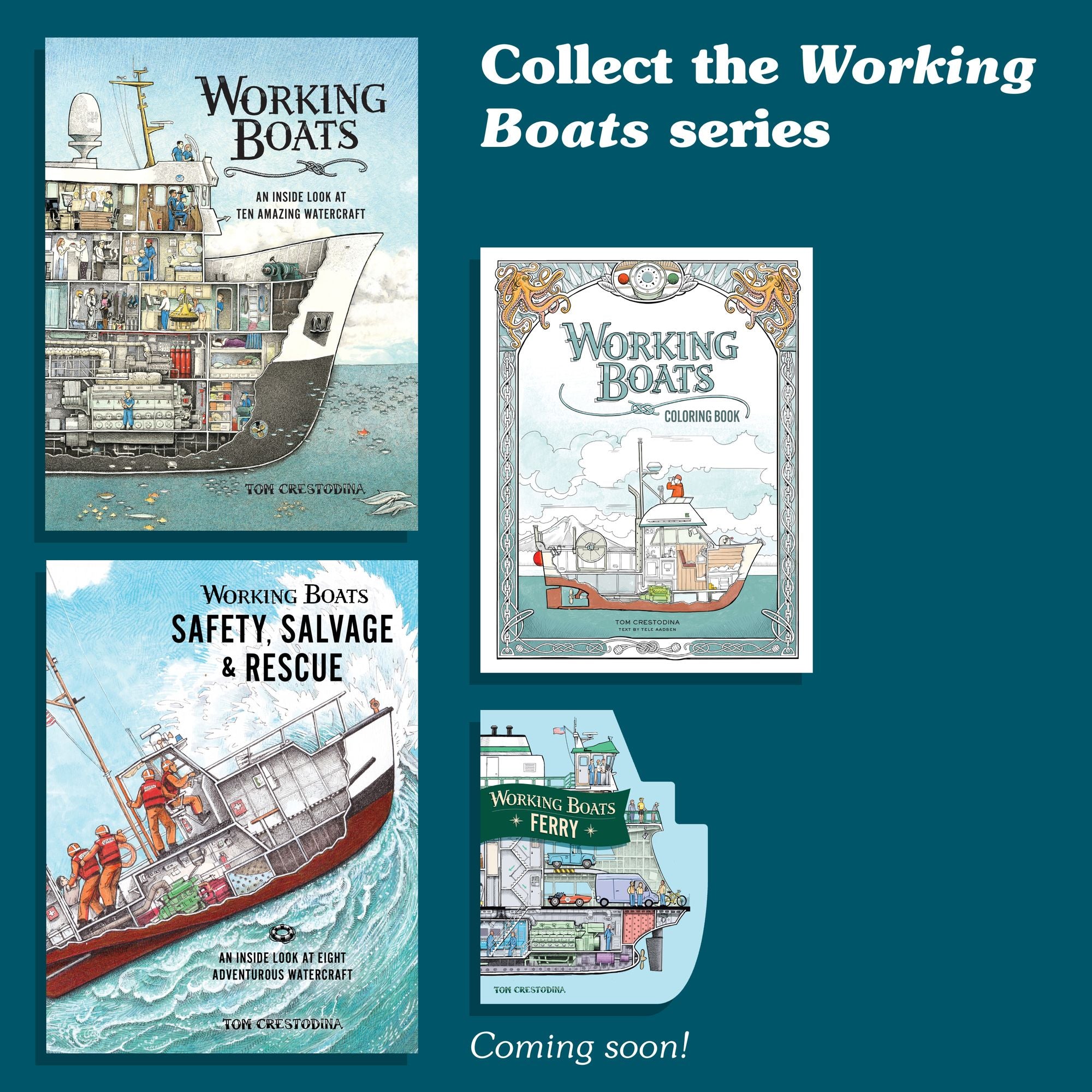 Working Boats: Salmon Troller: A Boat-Shaped Look-Inside Board Book for Toddlers