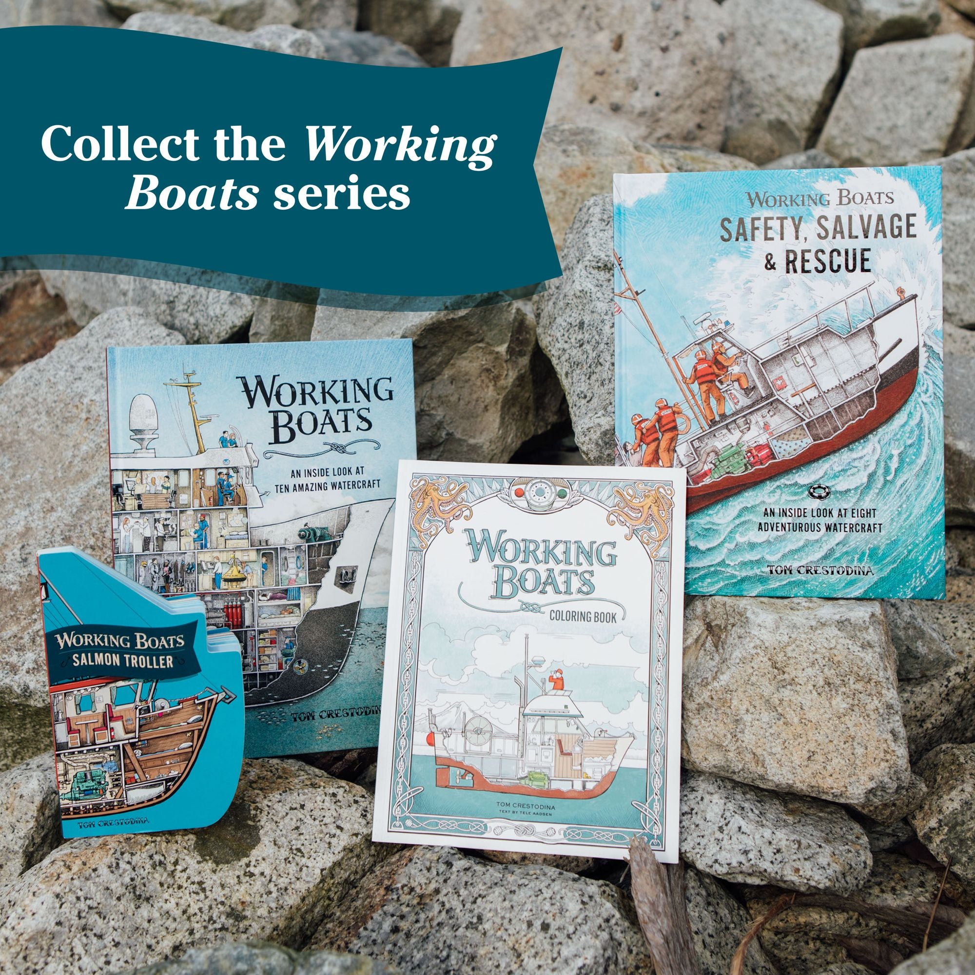 Working Boats: Salmon Troller: A Boat-Shaped Look-Inside Board Book for Toddlers