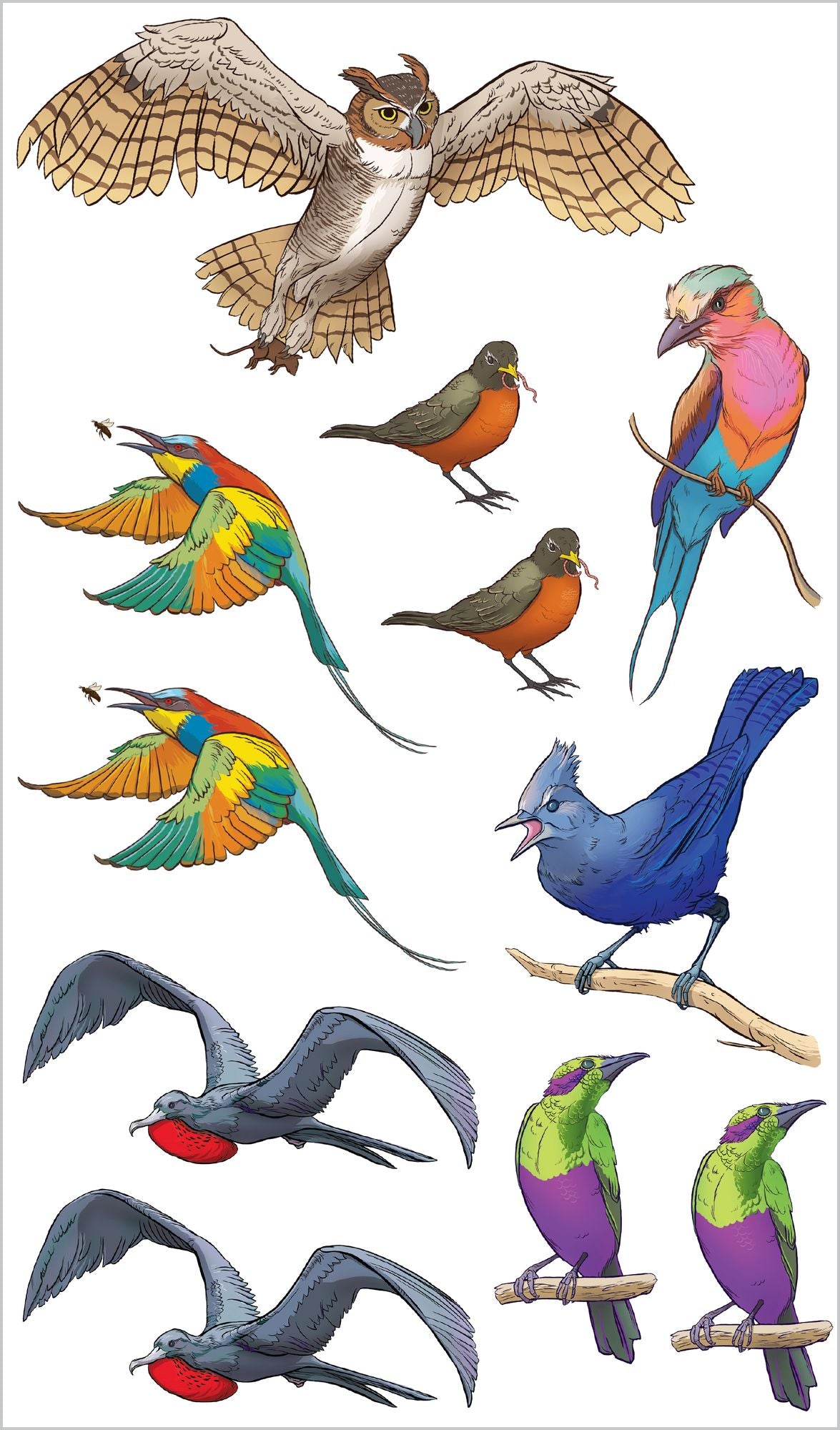 Soaring, Singing Tattoo Birds: 50 Temporary Tattoos That Teach