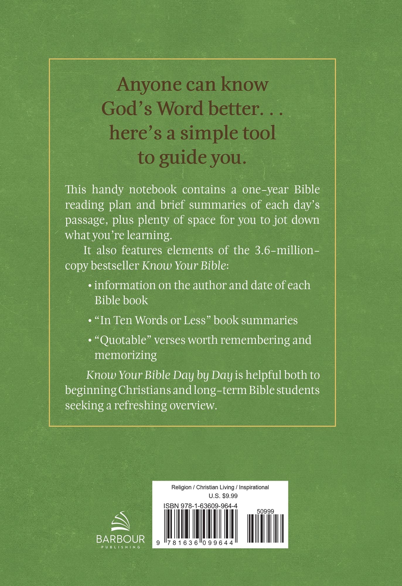 Know Your Bible Day by Day: A 365-Day Guide and Journal