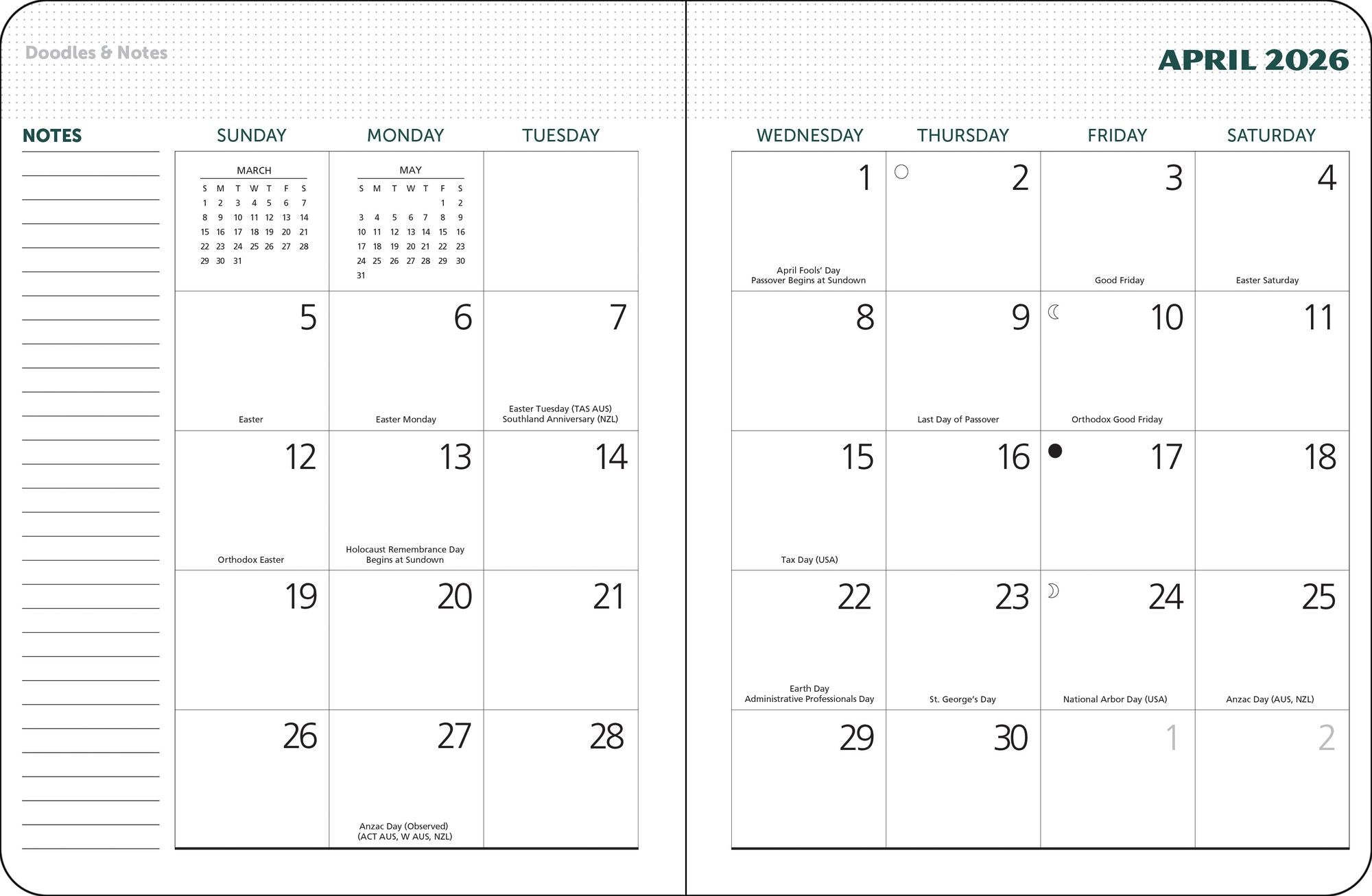 2026 National Parks Poster Art of The WPA 12 Month Planner