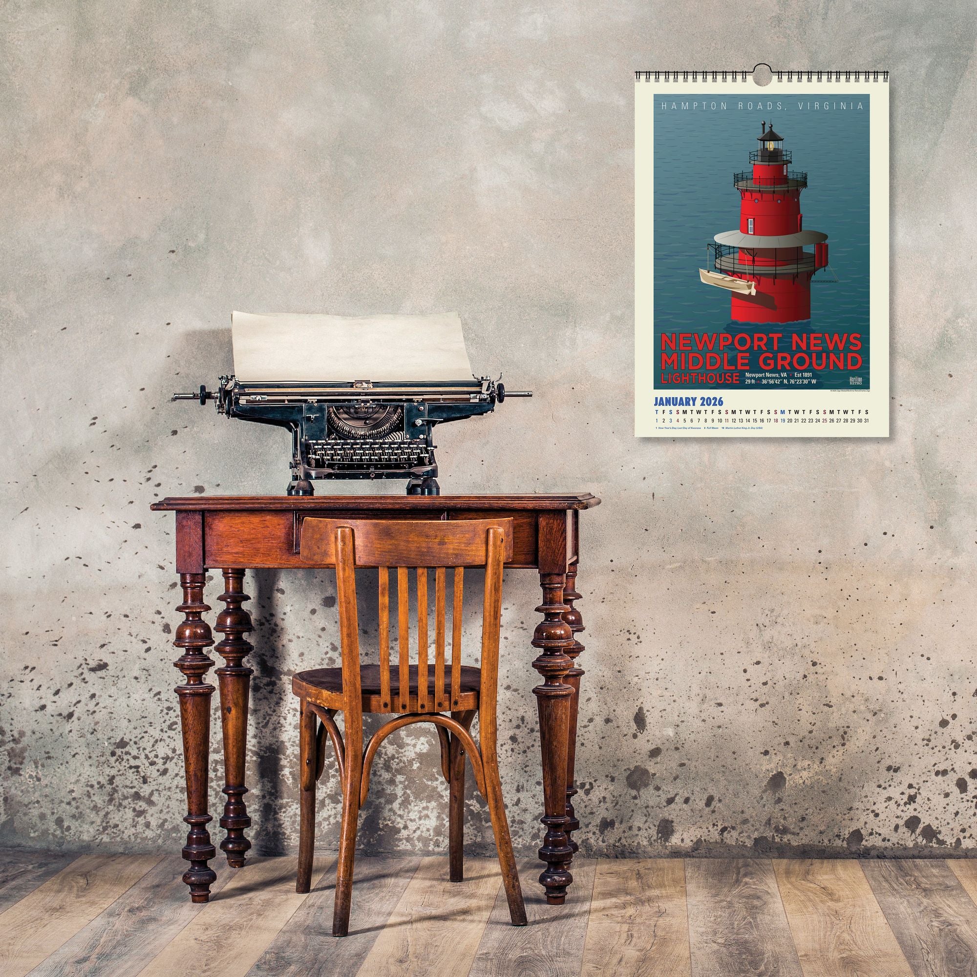 2026 Atlantic Coast Lighthouse Posters Large Wall, 13.4" x 19"