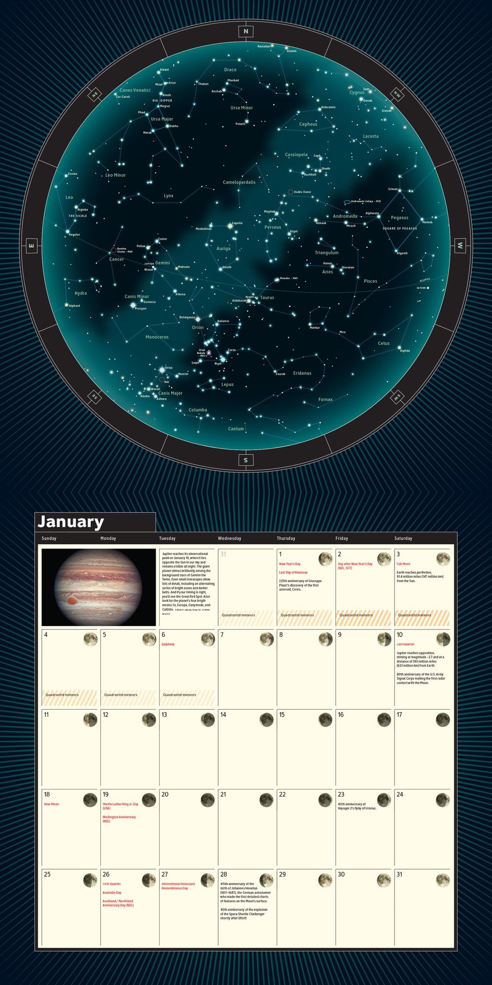 2026 A Year of the Night Sky Wall Calendar