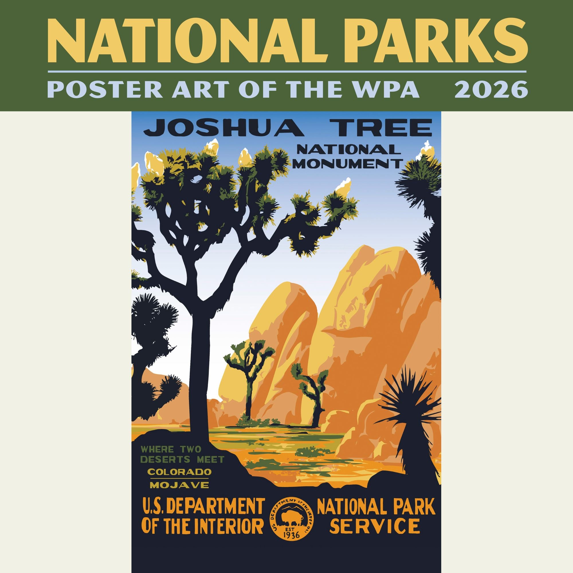 2026 National Parks WPA Posters Mini Wall Calendar