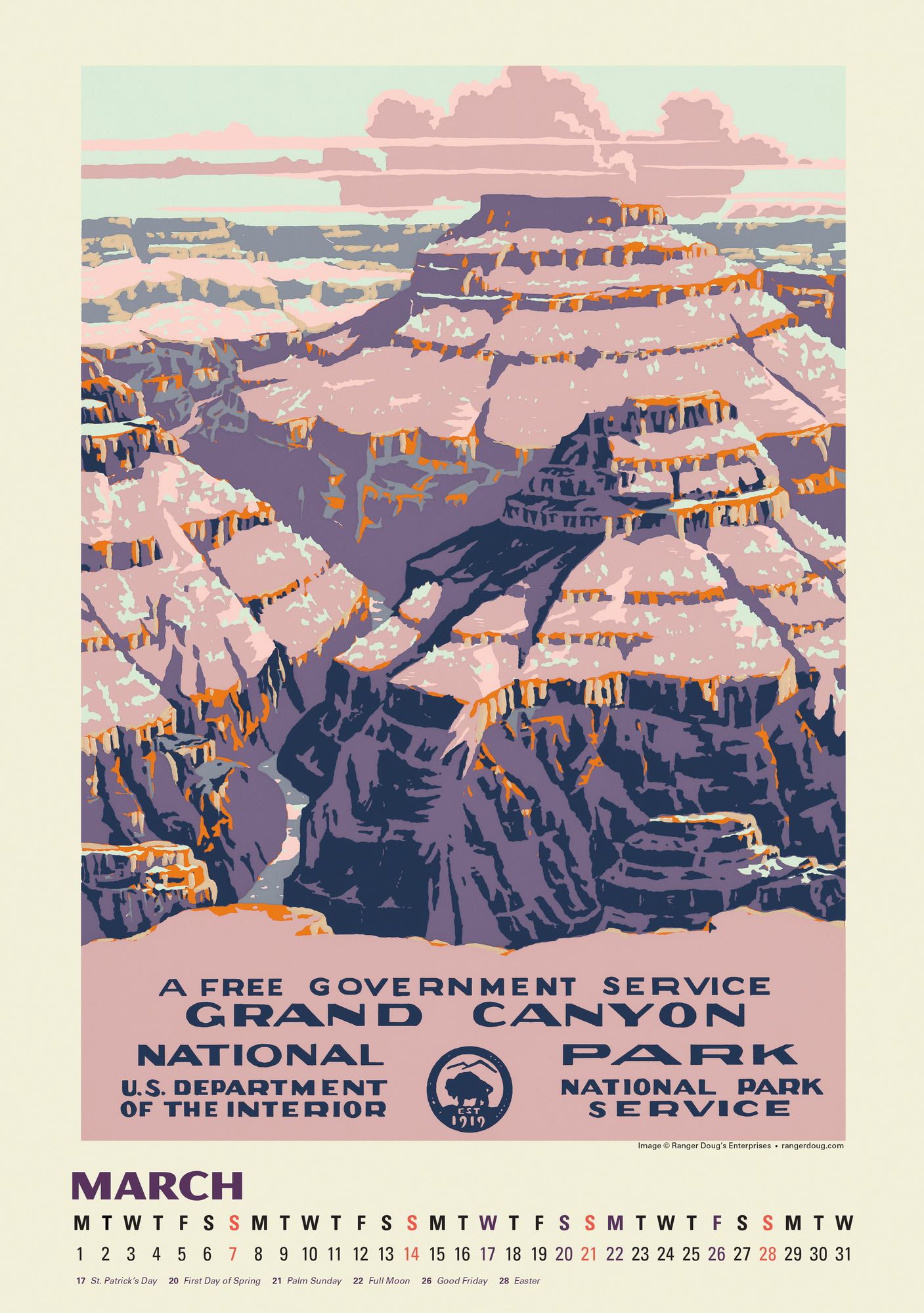 2027 National Parks Poster Art of the WPA ¿ Oversized Wall Calendar