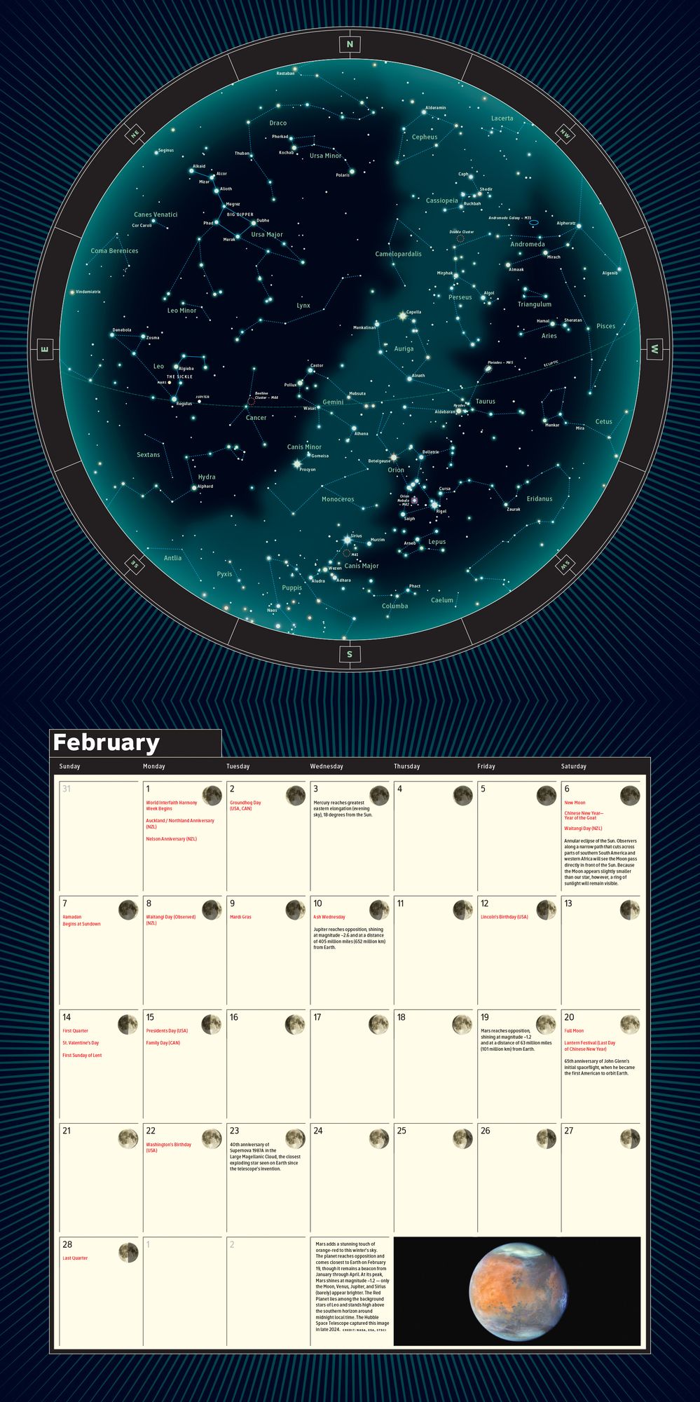 2027 A Year of the Night Sky Wall Calendar