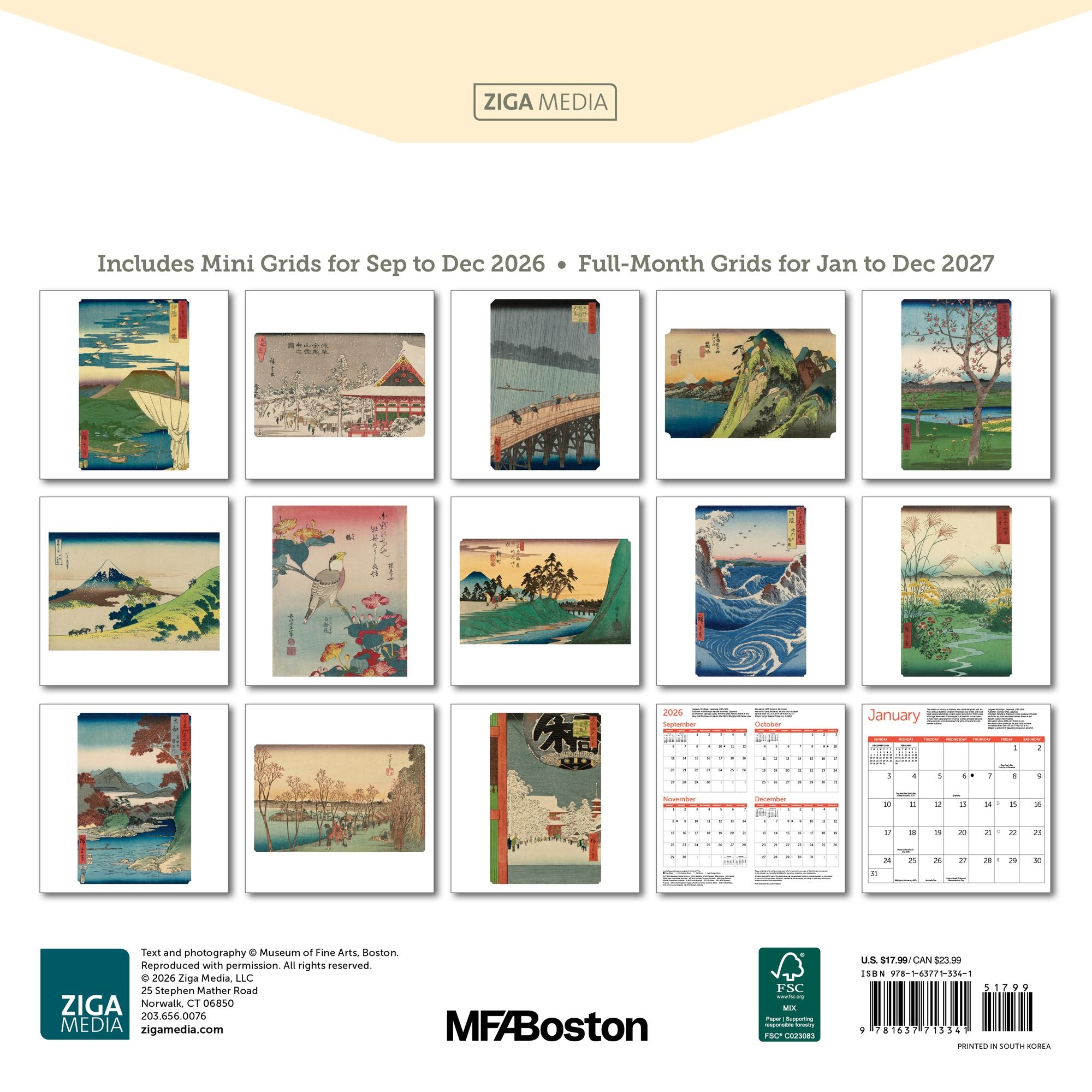 2027 Japanese Woodblocks ¿ MFA Boston Wall Calendar