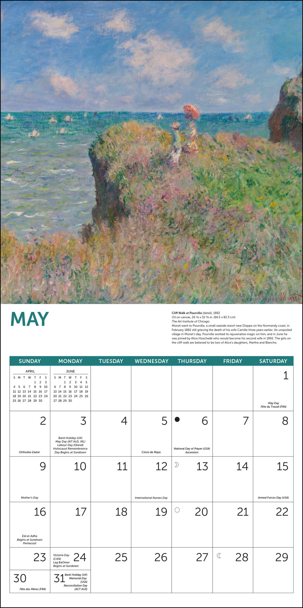 2027 Monet At Sea Wall Calendar