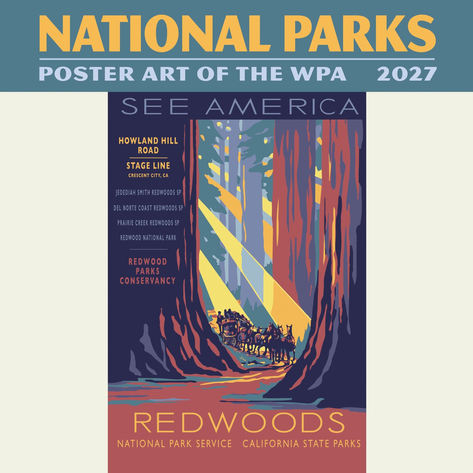 2027 National Parks Poster Art of the WPA ¿ Mini Wall Calendar