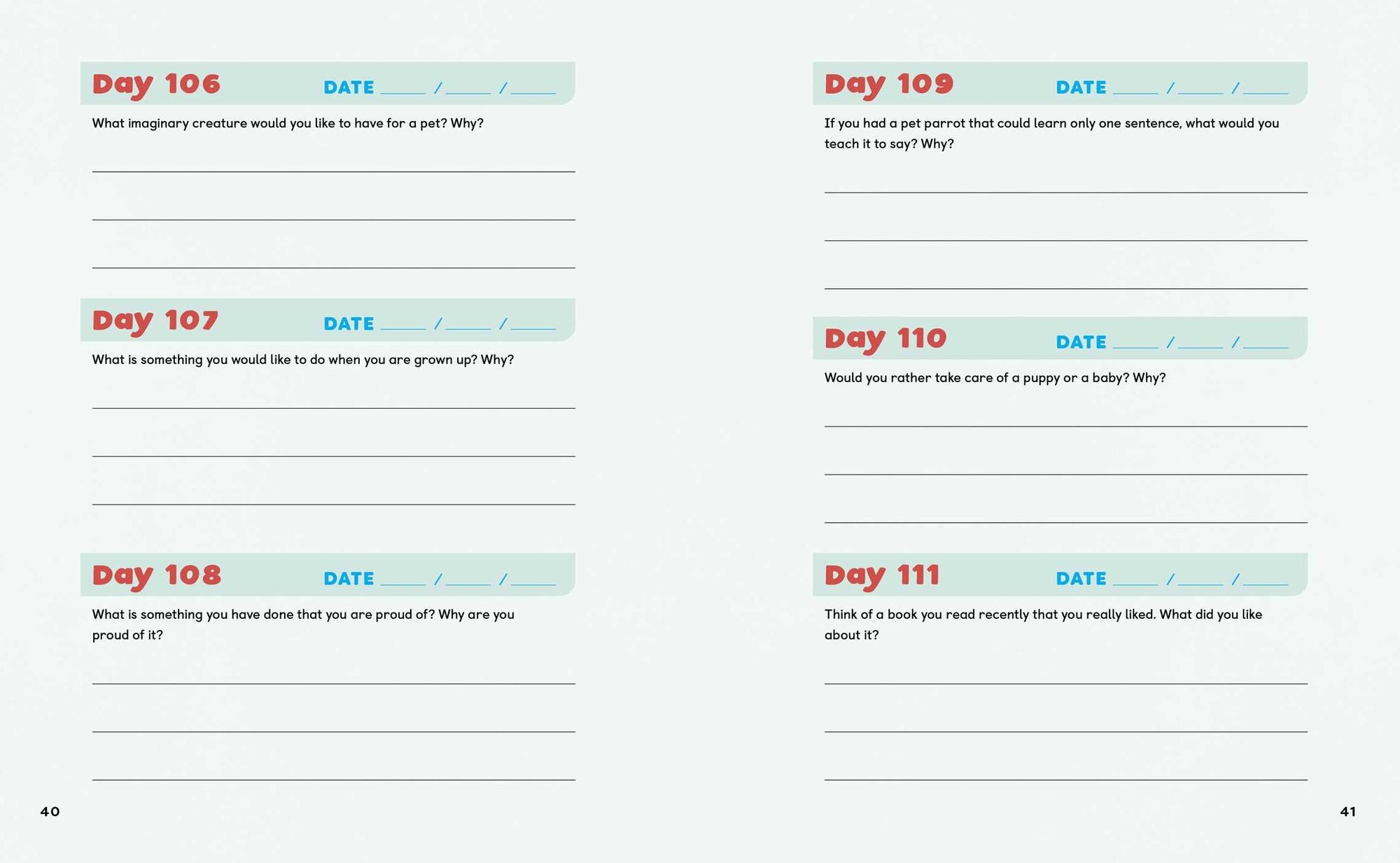 One Question a Day Journal for Kids: 365 Days All about Me