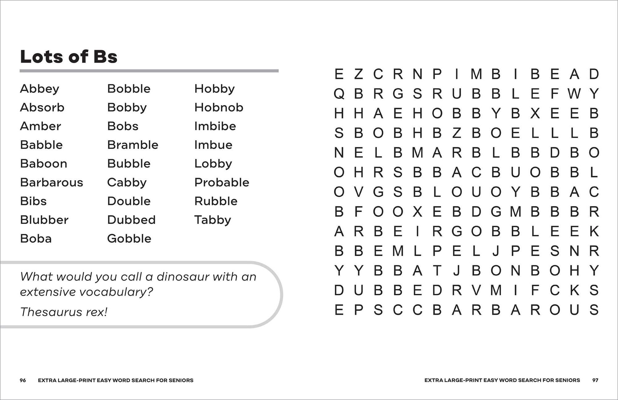 Extra Large-Print Easy Word Search for Seniors