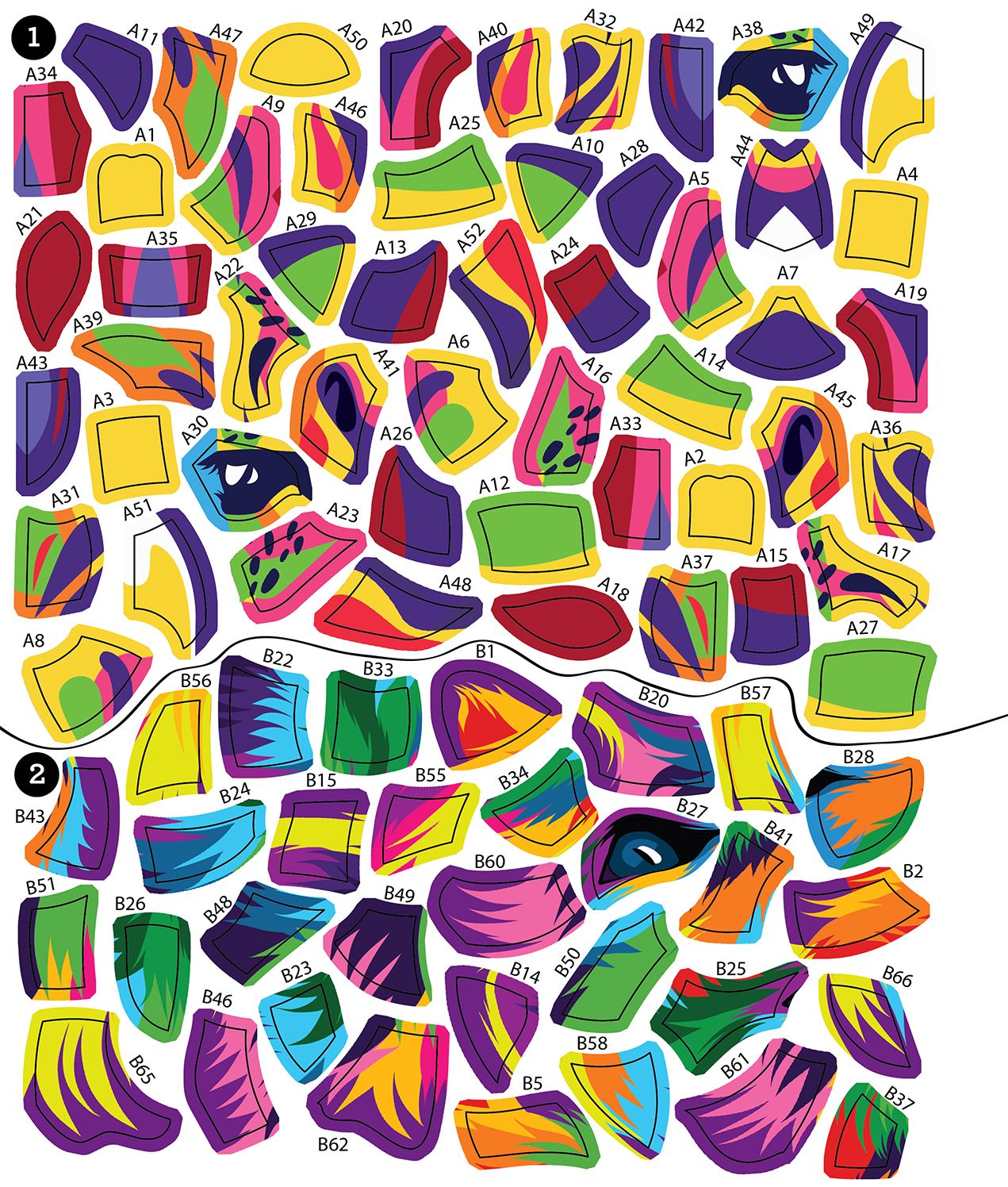 Sticker by Number Neon Animals