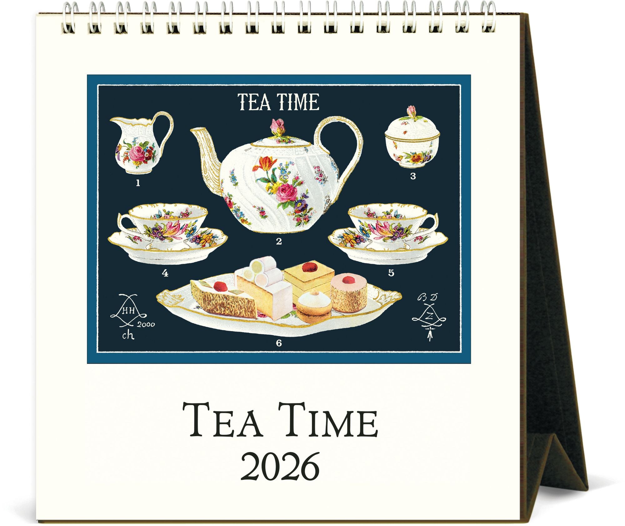 2026 Cavallini Tea Time Desk Calendar