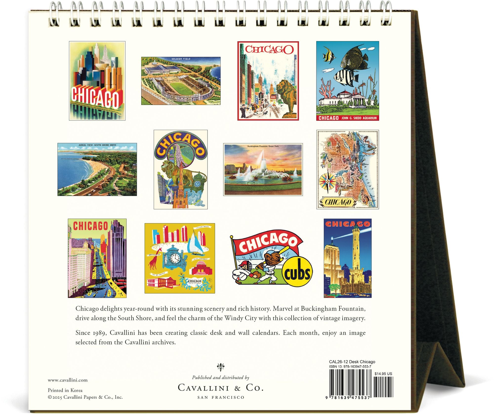 2026 Cavallini Chicago Desk Calendar