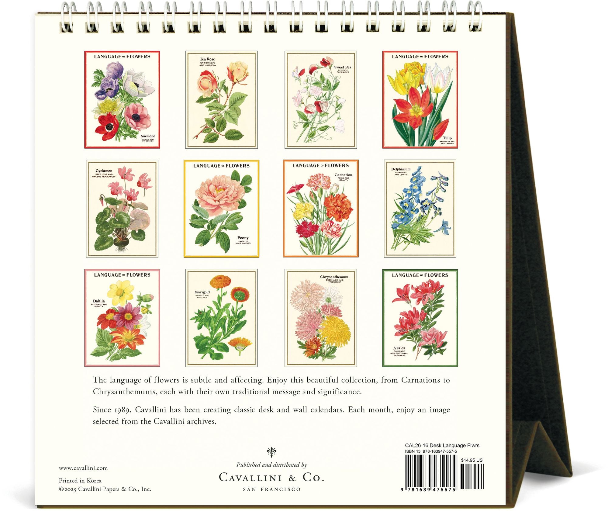 2026 Language of Flowers Desk Calendar