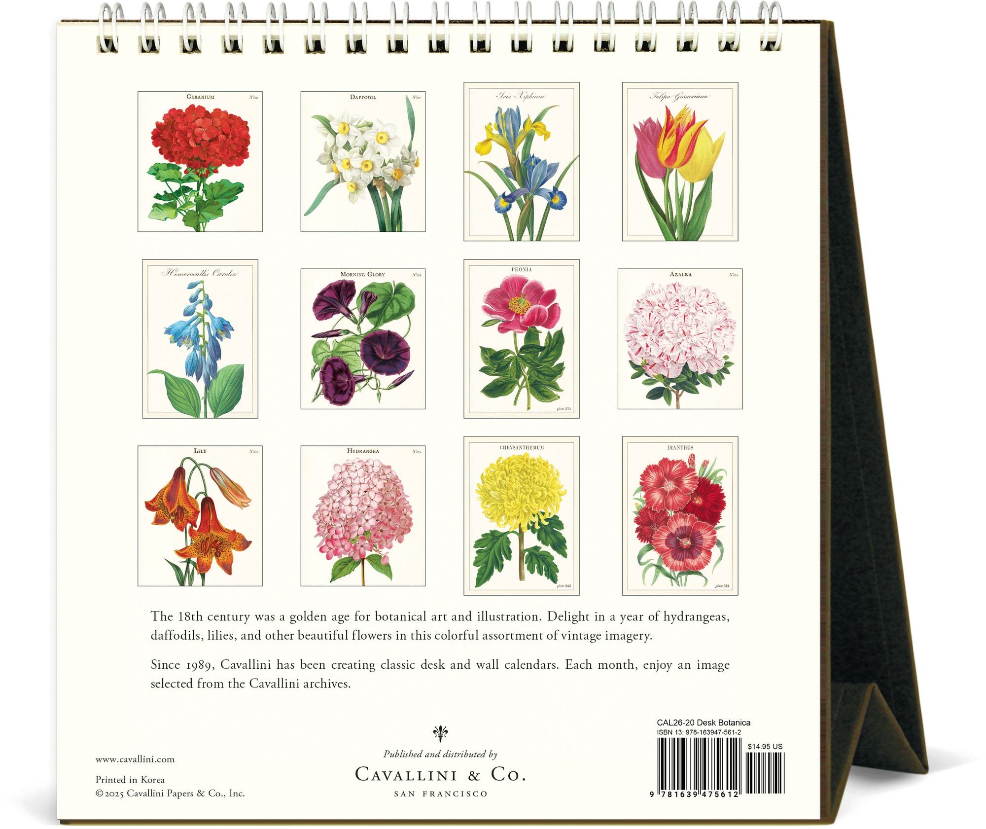 2026 Cavallini Botanica Desk Calendar