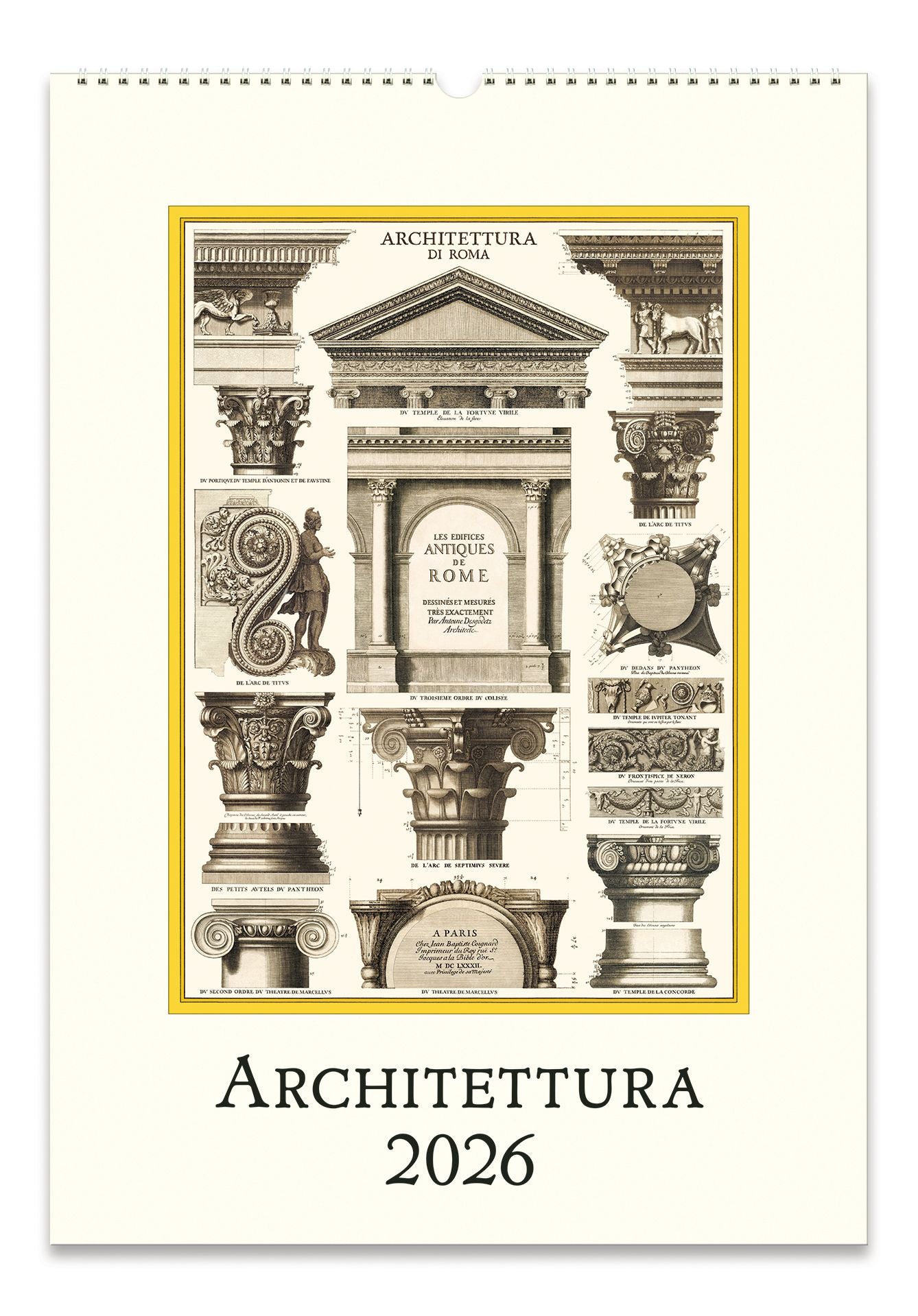 2026 Cavallini Architecttura Wall Calendar