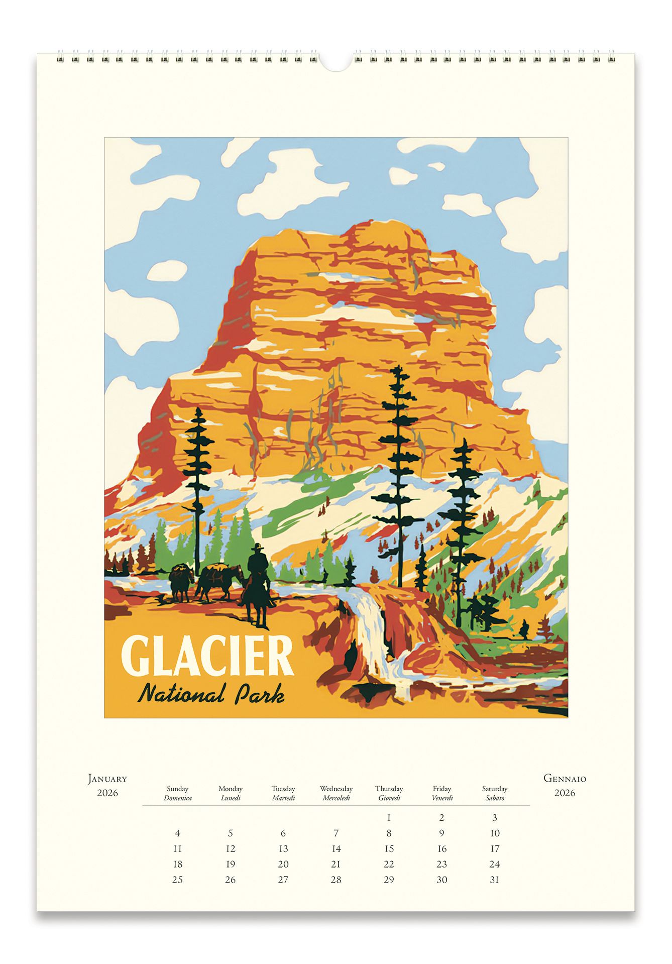 2026 Cavallini National Parks Wall Calendar