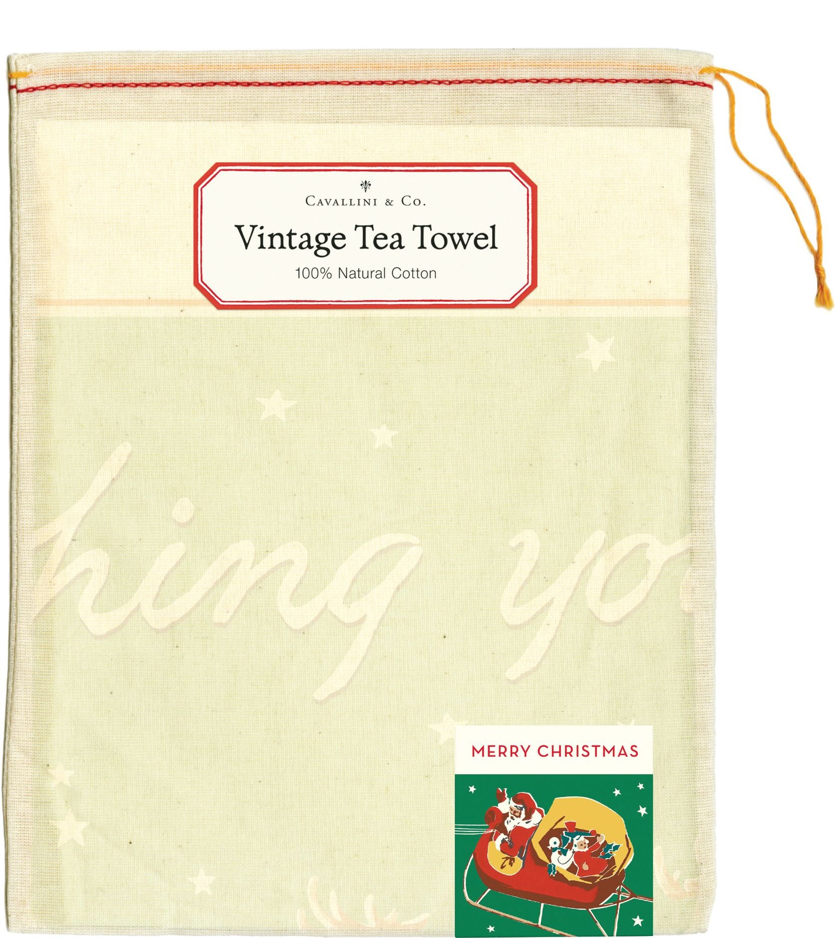 Merry Christmas Reindeer Tea Towel