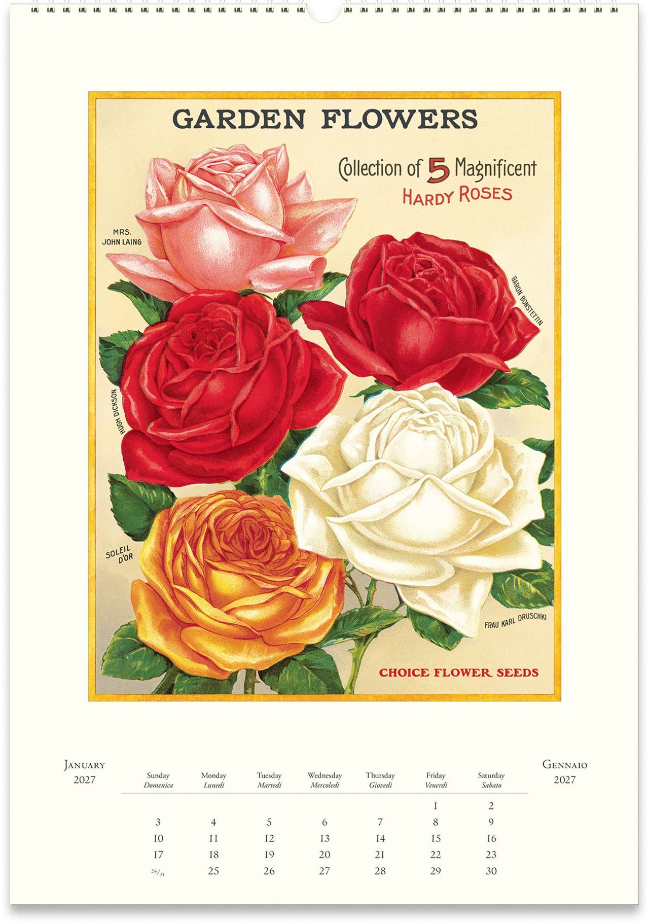 2027 Garden Flowers Wall Calendar