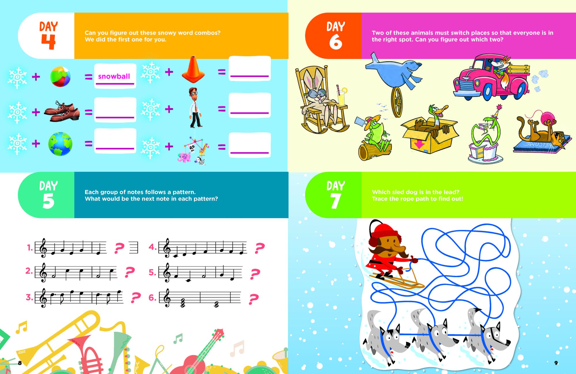 Puzzle-a-Day Challenge: Bite-Size Puzzles All Year Long: Bite-Size Puzzles All Year Long, A 365 Day Kids Puzzle Book with a Variety of Puzzles Including Word Searches, Brain Teasers, Mazes and More for Kids 6-9