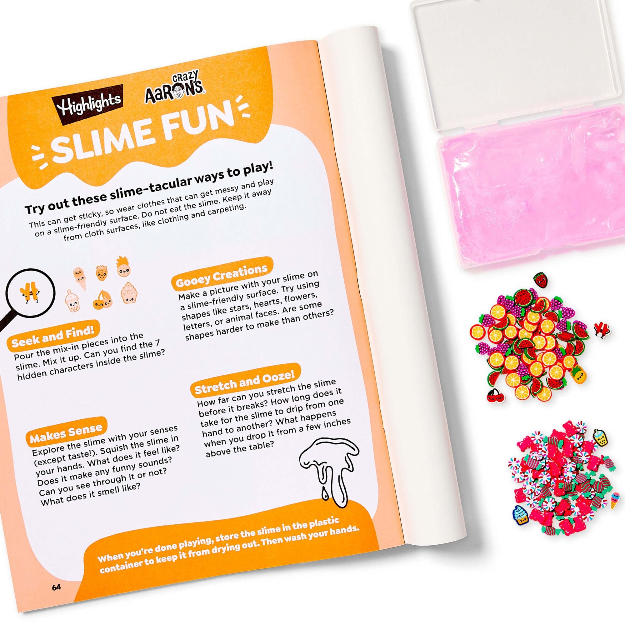 Sweet Surprises Puzzles & Slime: Hidden Pictures Puzzle Book and Non-Toxic Slime Kit with Scented Slime and Slime Mix-Ins for Kids 5 and Up