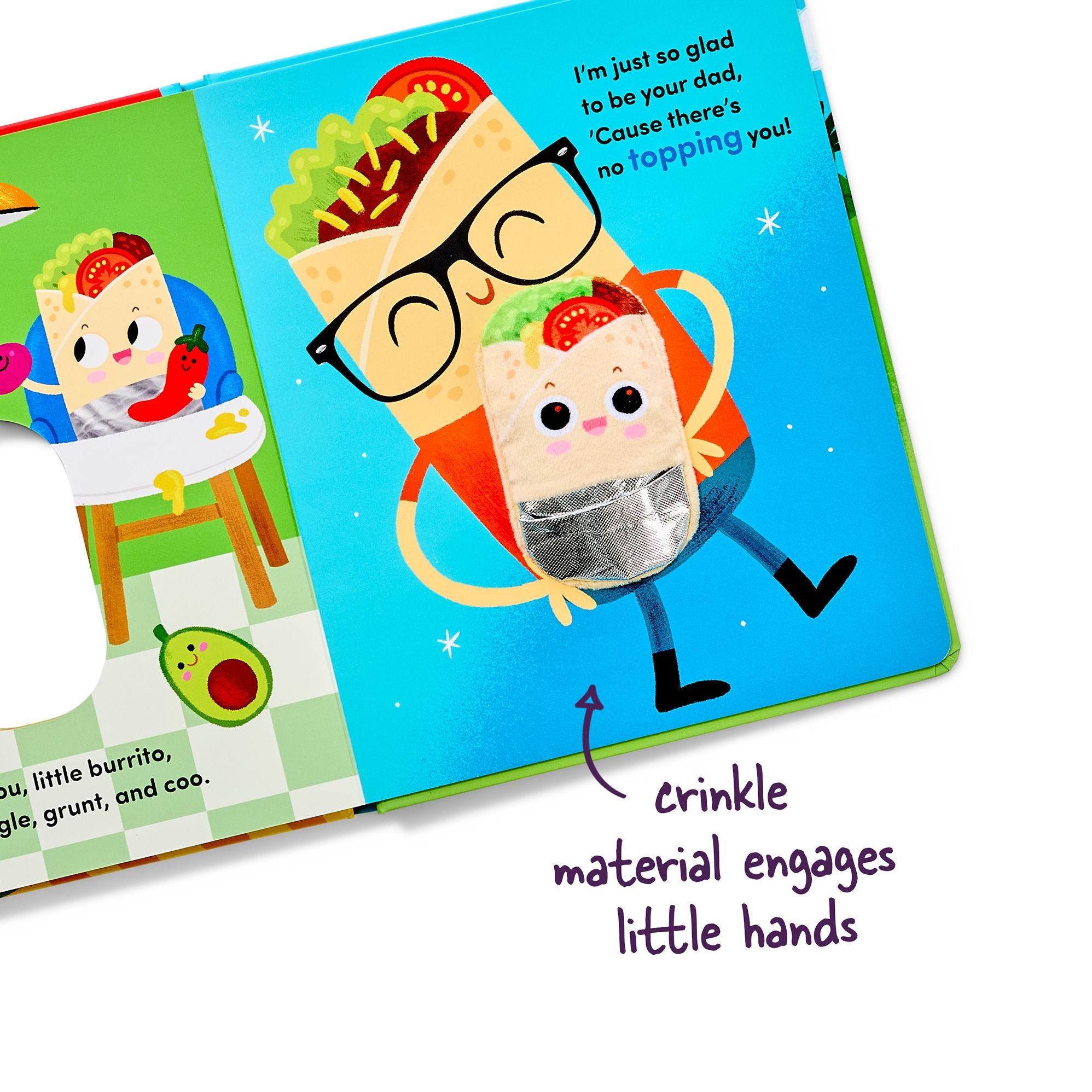Daddy's Little Burrito: Celebrate First Time Dads with a Cozy Read-Aloud Crinkle Sensory Book for Baby Bonding Time, Storytime Board Book for New Dads, Baby Showers and Fathers Day