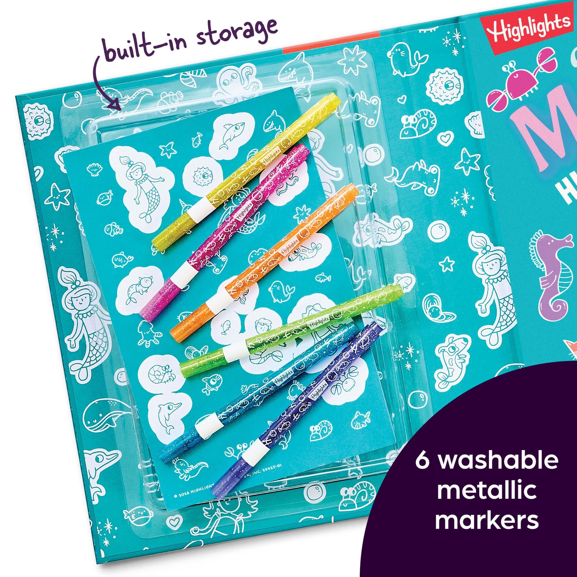 Magical Mermaids Hidden Pictures: Kids Mermaid Coloring Book with Markers Featuring Over 40 Ready-to-Color Stickers, Hidden Pictures Scenes with Undersea Adventures for Kids 6-9