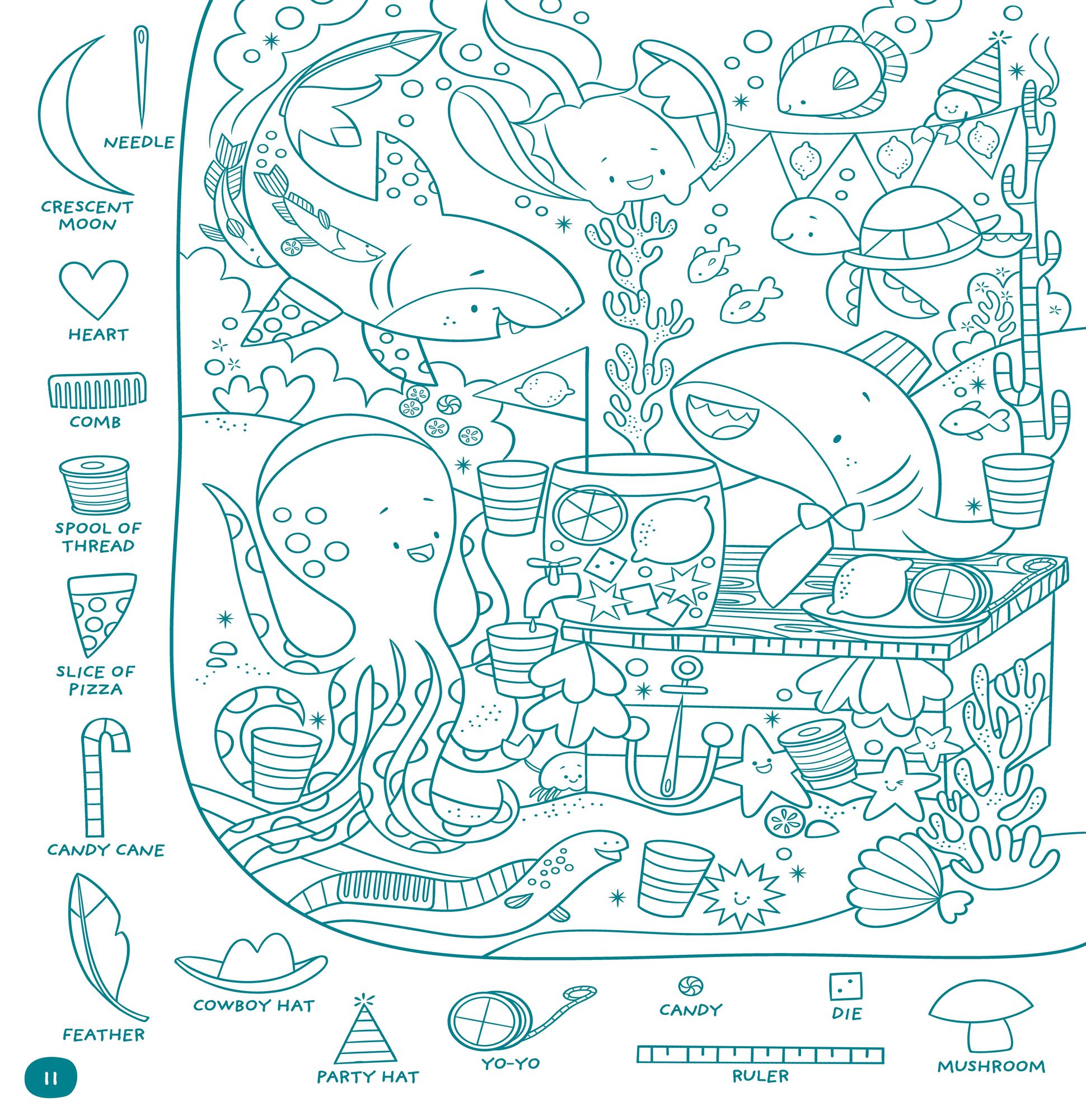 Magical Mermaids Hidden Pictures: Kids Mermaid Coloring Book with Markers Featuring Over 40 Ready-to-Color Stickers, Hidden Pictures Scenes with Undersea Adventures for Kids 6-9