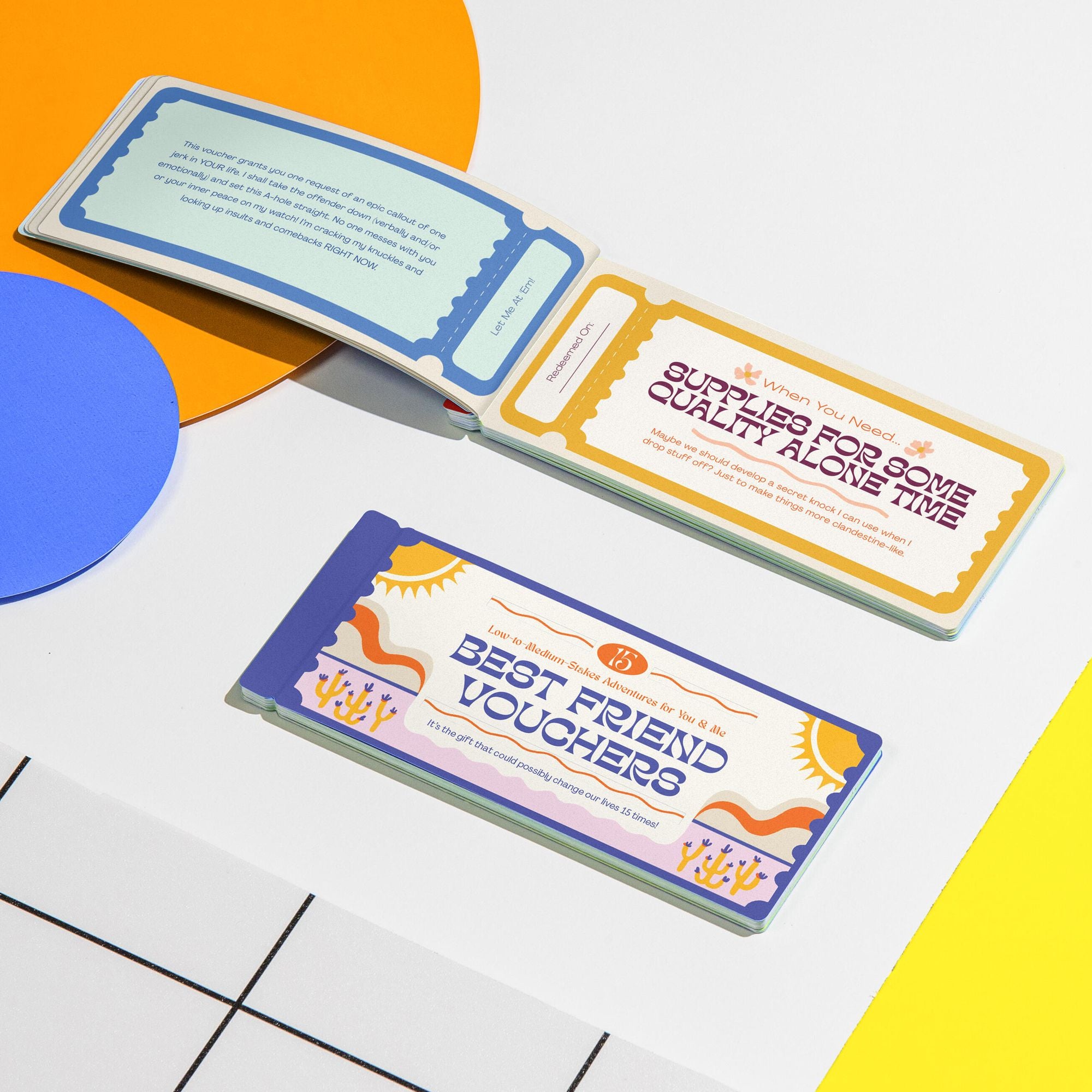 Best Friend Vouchers, BFF Gift Coupons, Book of 15 Perforated Vouchers