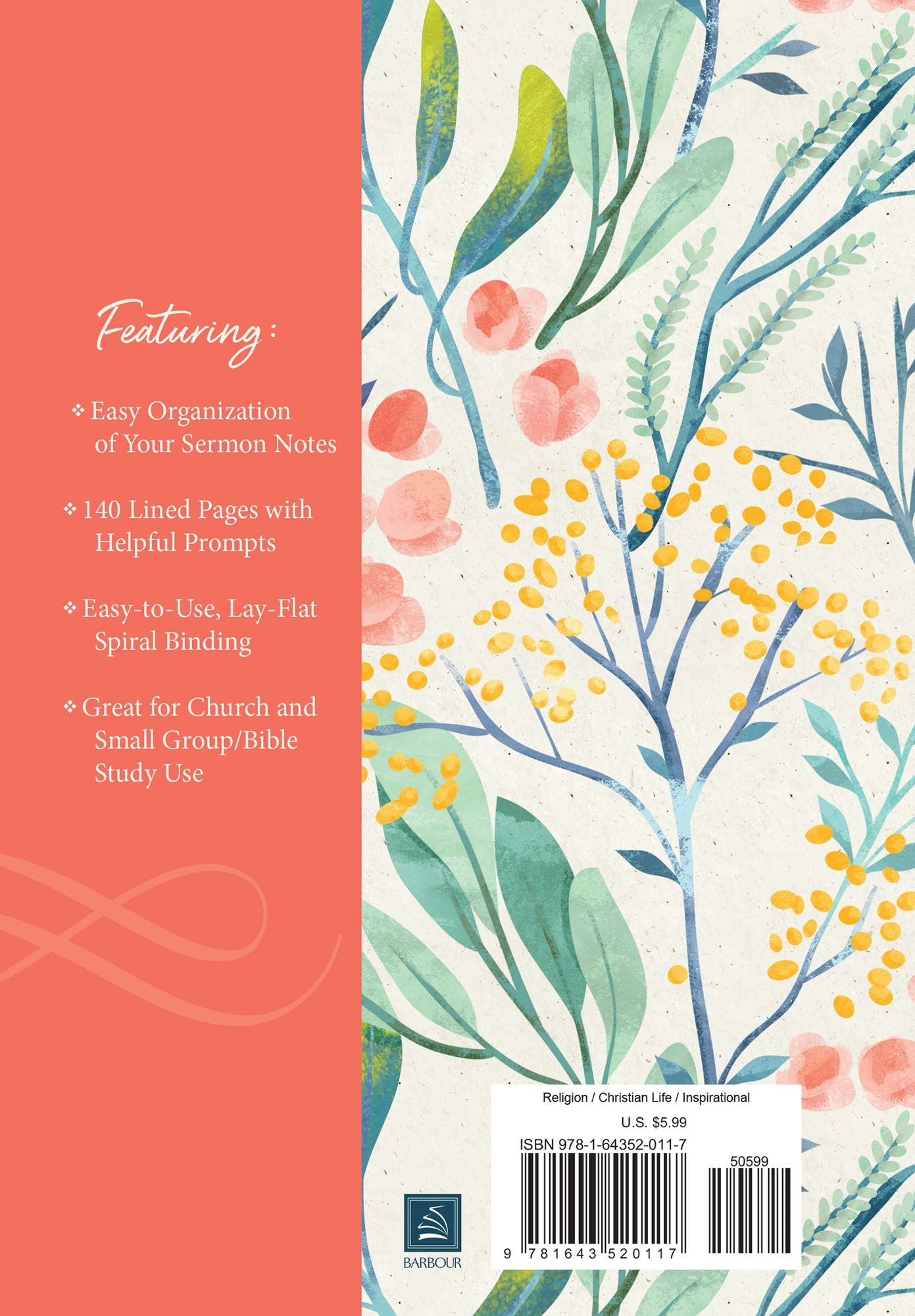 Sermon Notes Journal [Floral]
