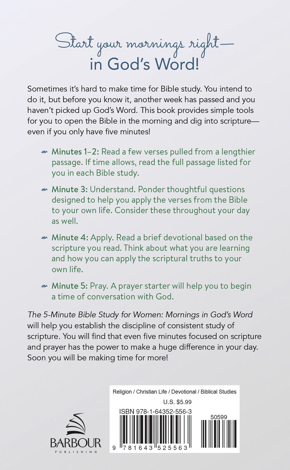 The 5-Minute Bible Study for Women: Mornings in God's Word