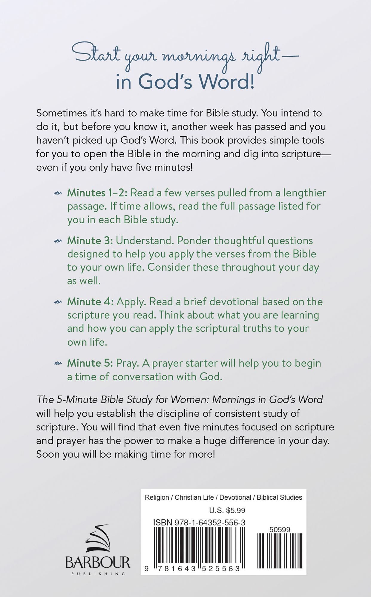 The 5-Minute Bible Study for Women: Mornings in God's Word
