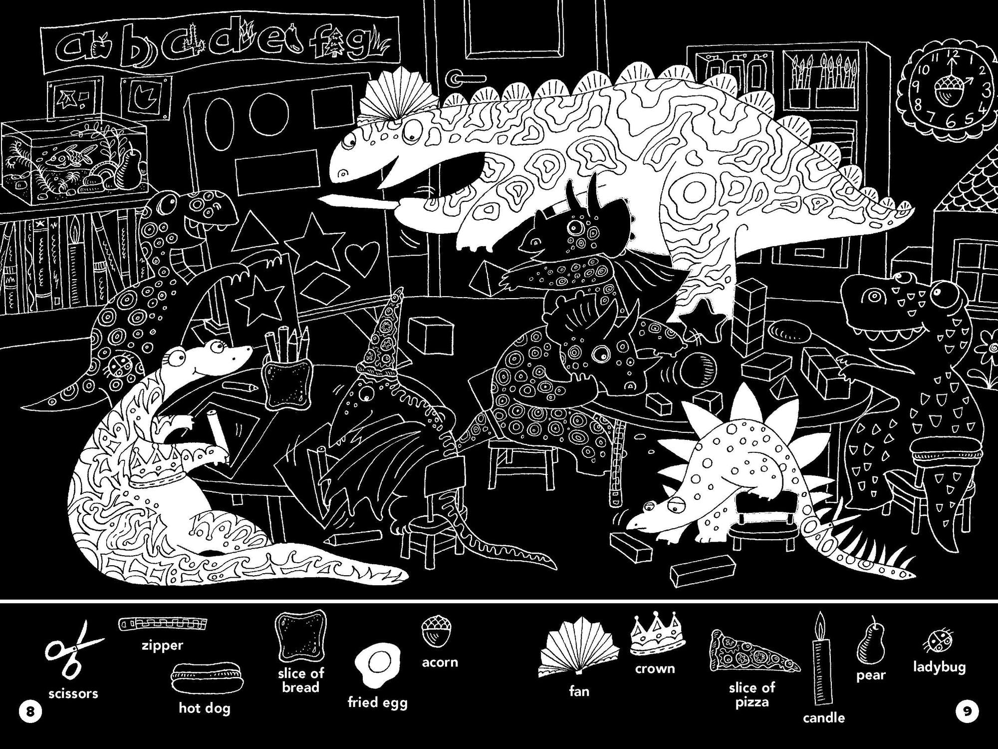 Dinosaur Hidden Pictures Puzzles to Highlight