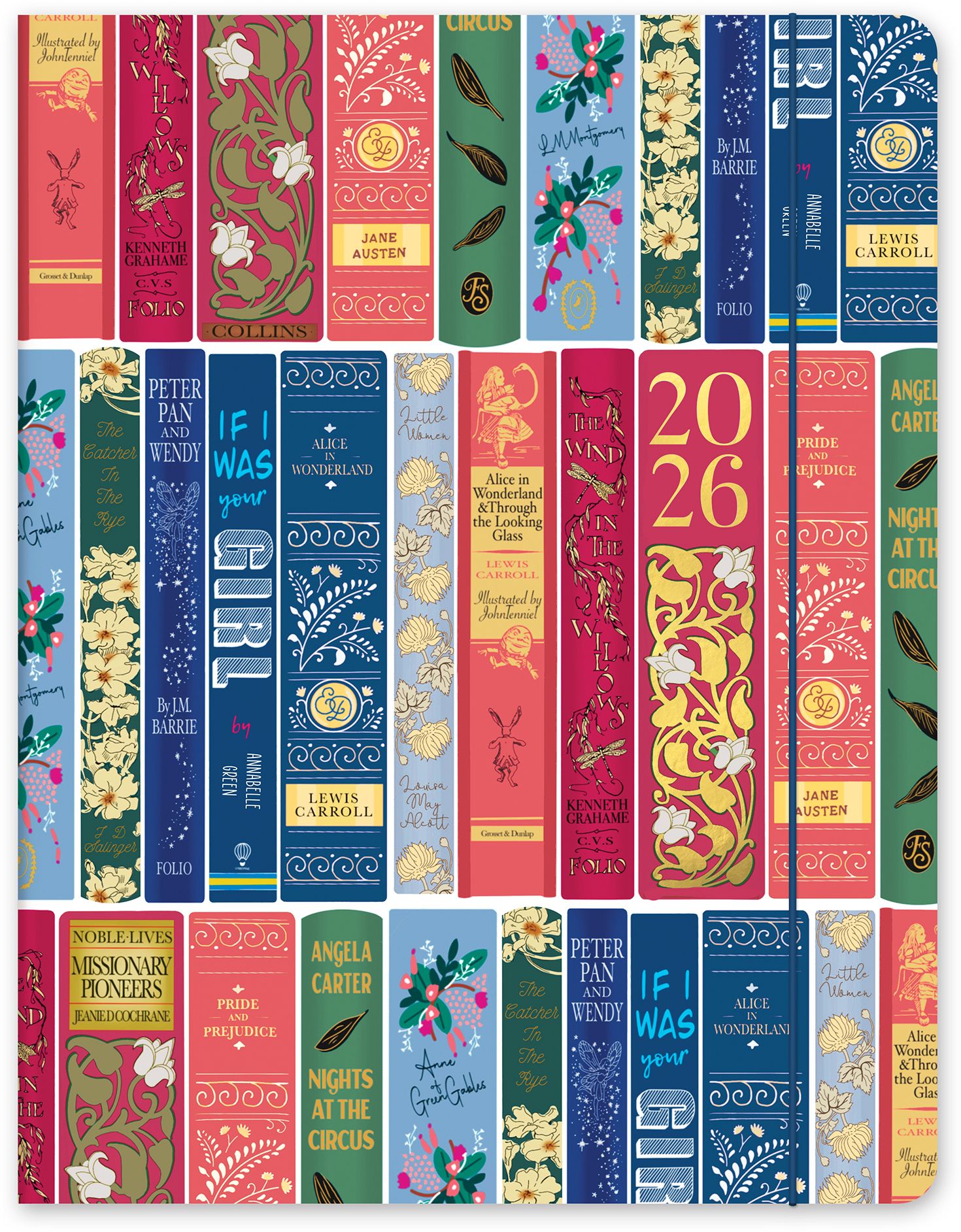 2025-2026 Colorful Bookshelf Just Right Monthly Planner 17m Exclusive