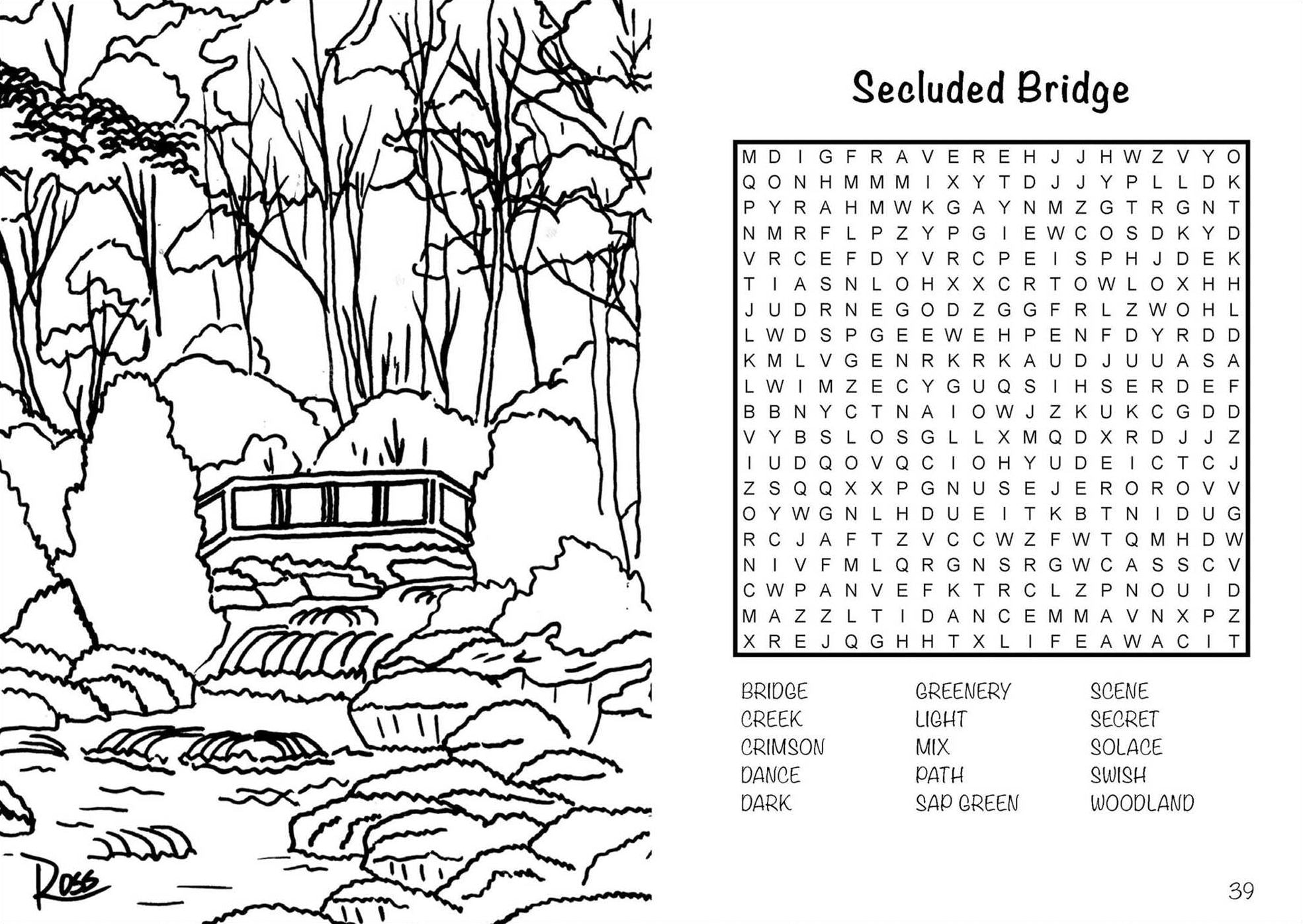 Bob Ross Word Search and Coloring Book