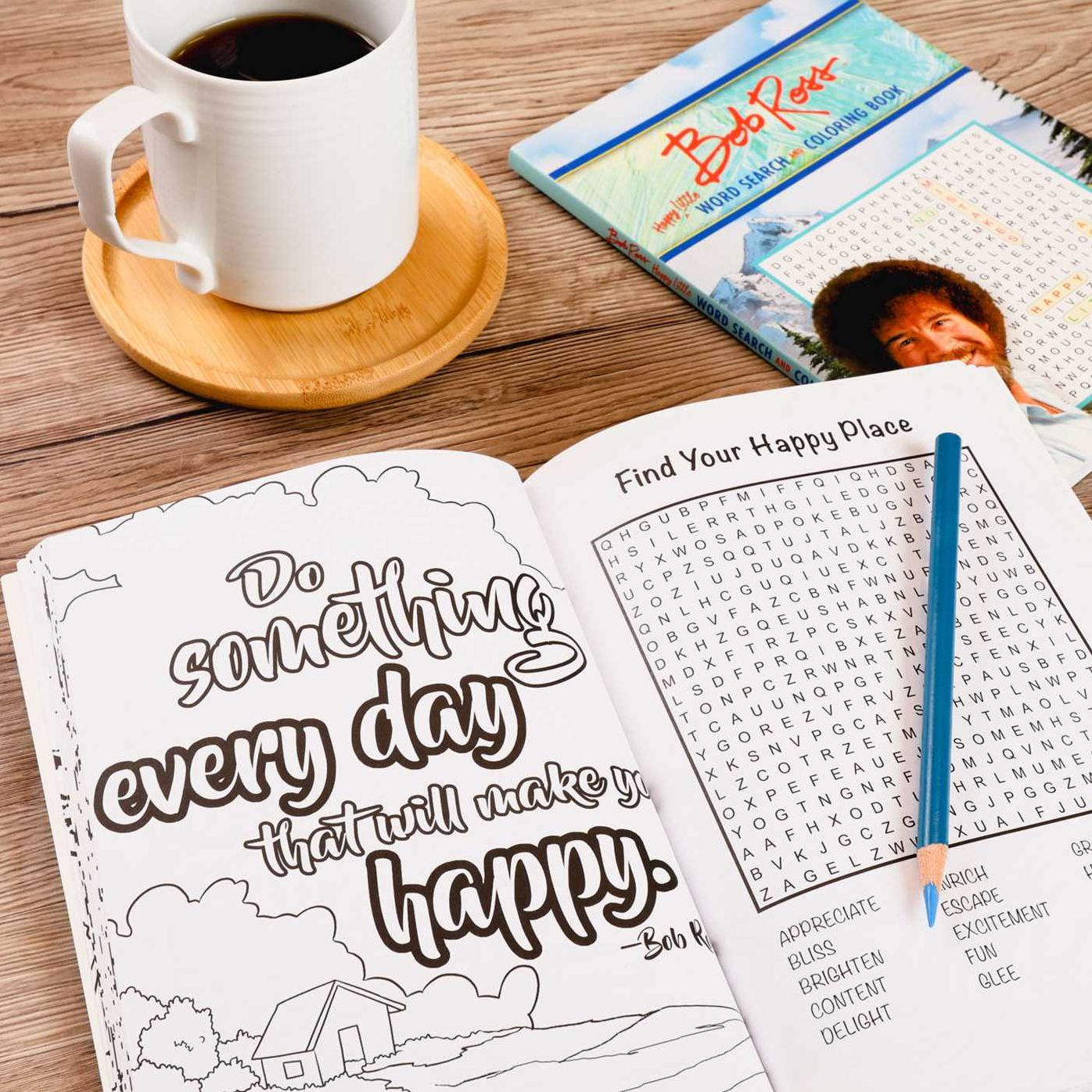 Bob Ross Word Search and Coloring Book
