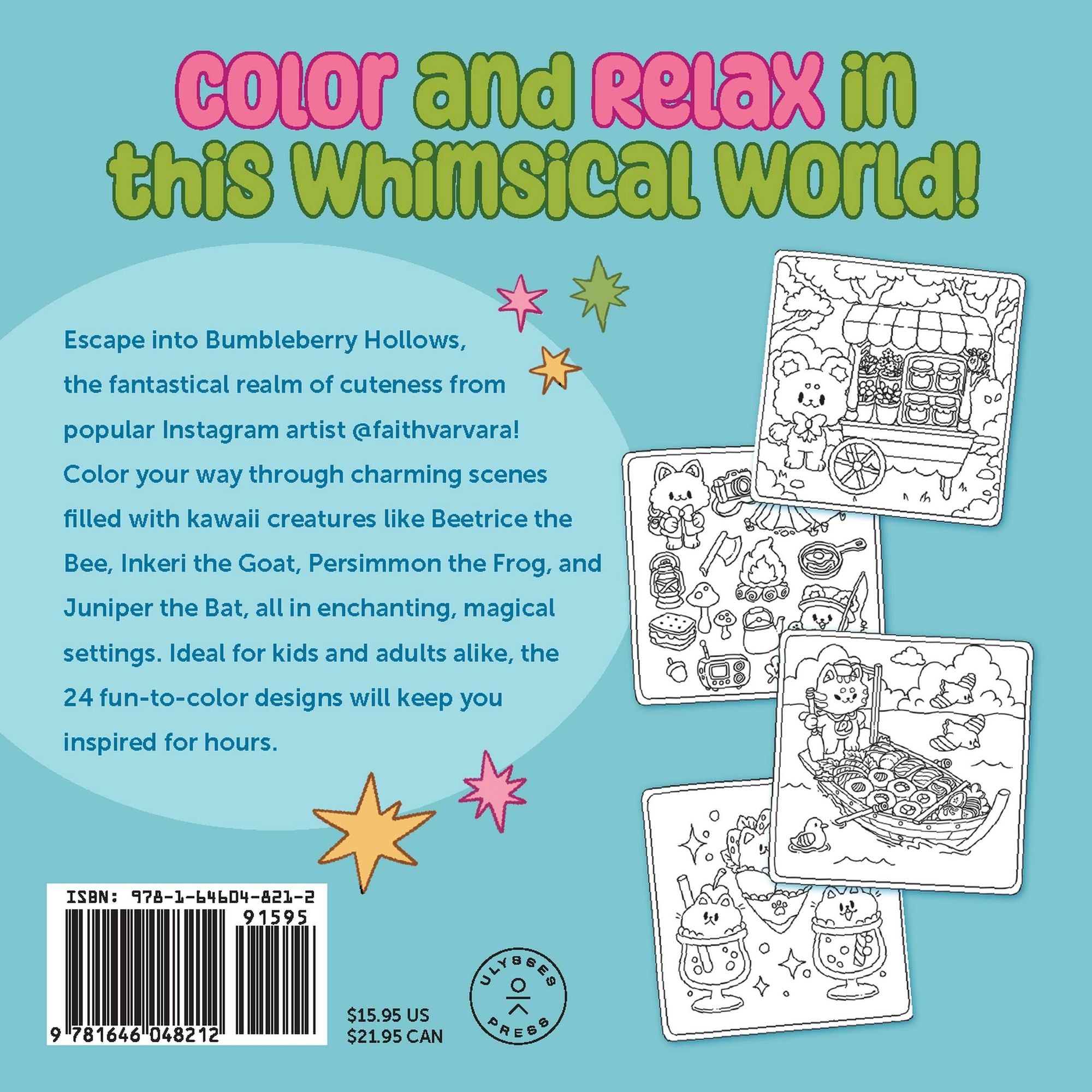 The Bumbleberry Hollows Coloring Book: Color Your Way Through Sweet Treats and Kawaii Characters