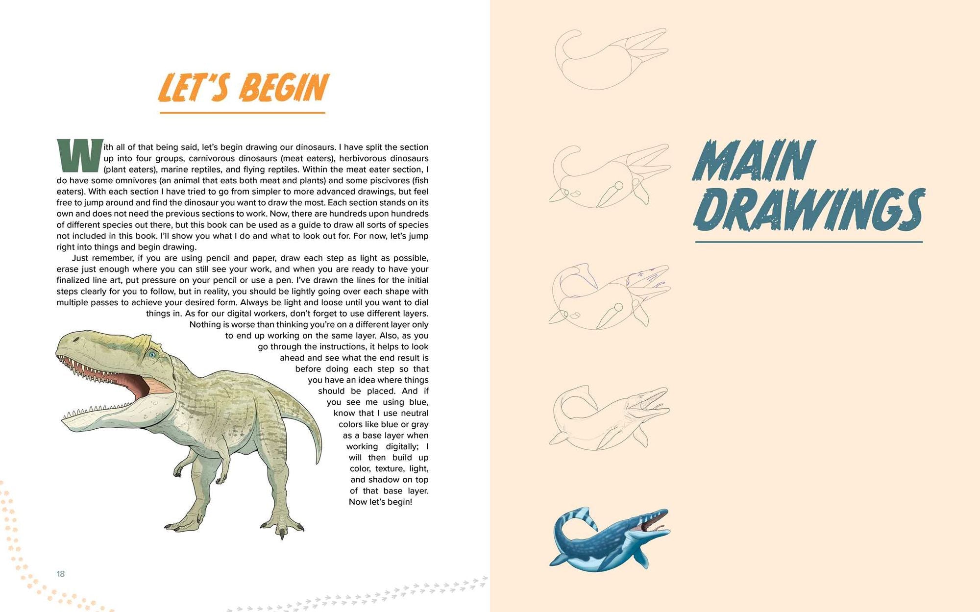 Drawing Dinosaurs: How to Draw Scientifically Accurate Prehistoric Creatures, Including T.rex, Stegosaurus, Velociraptor, Spinosaurus, and More (How to Draw Books)