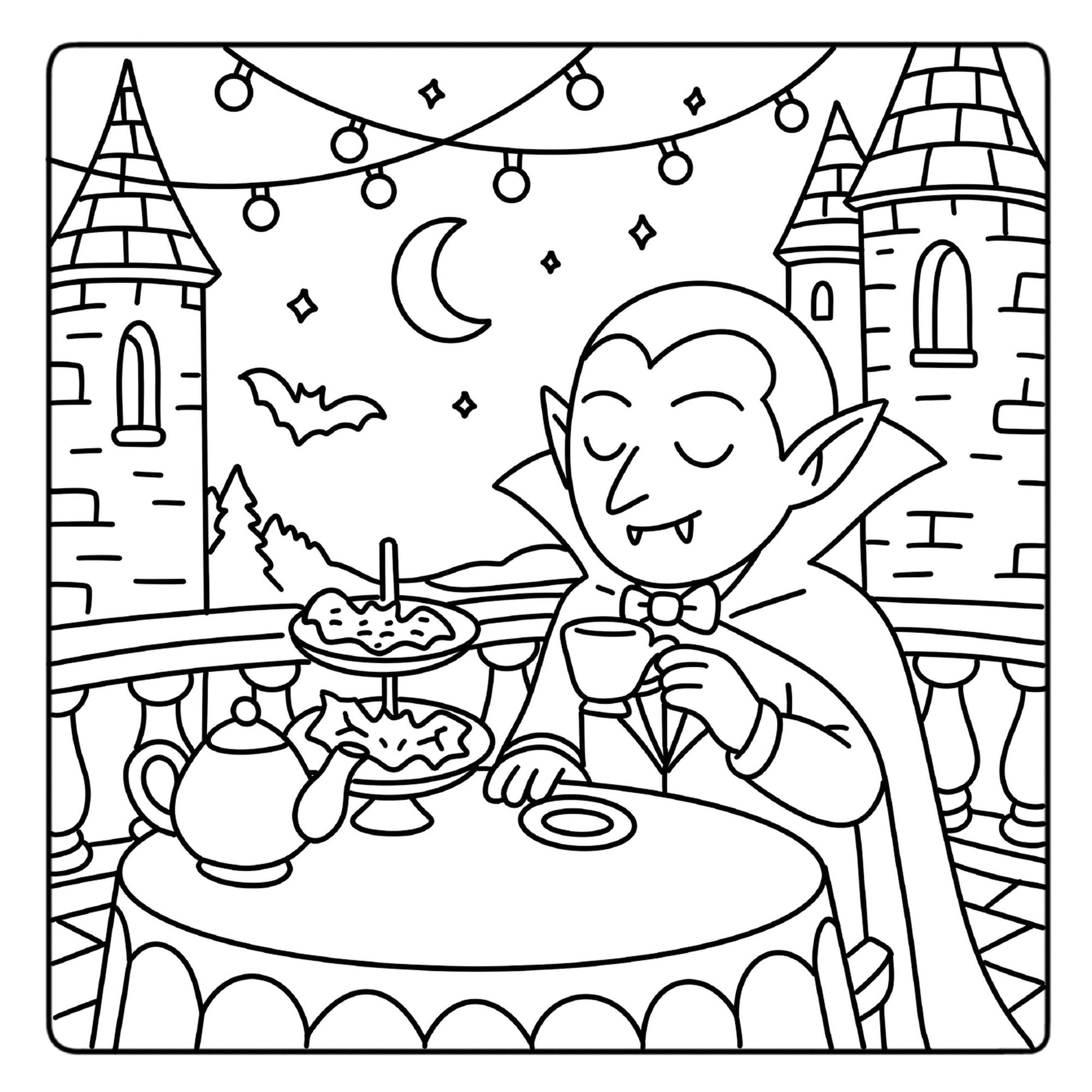 Cozy Horror Nights: A Parody Coloring Book: Cute Chibi Manga Meets Spooky Halloween Fun for Stress Relief & Relaxation