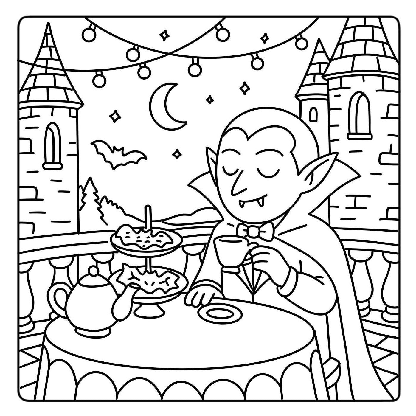 Cozy Horror Nights: A Parody Coloring Book: Cute Chibi Manga Meets Spooky Halloween Fun for Stress Relief & Relaxation