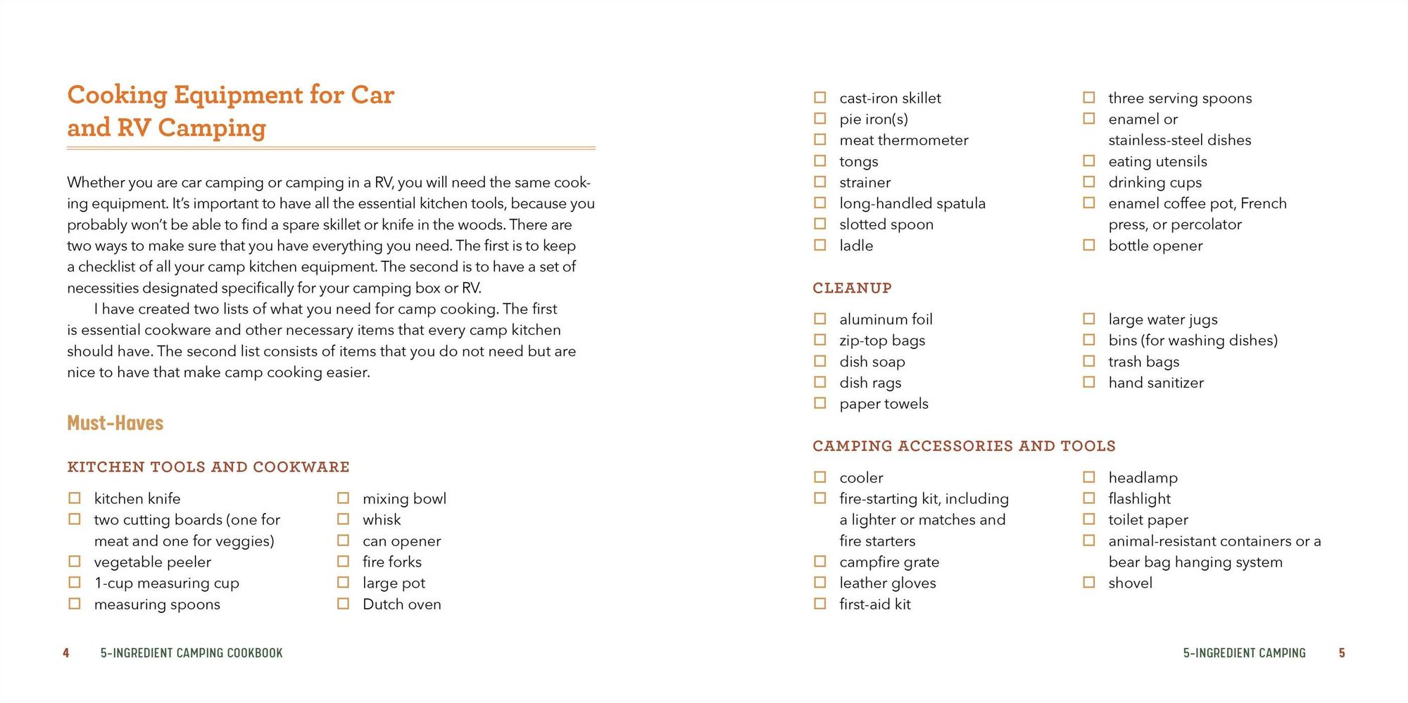 5-Ingredient Camping Cookbook: Easy, Flavorful Recipes for Eating Well in the Great Outdoors