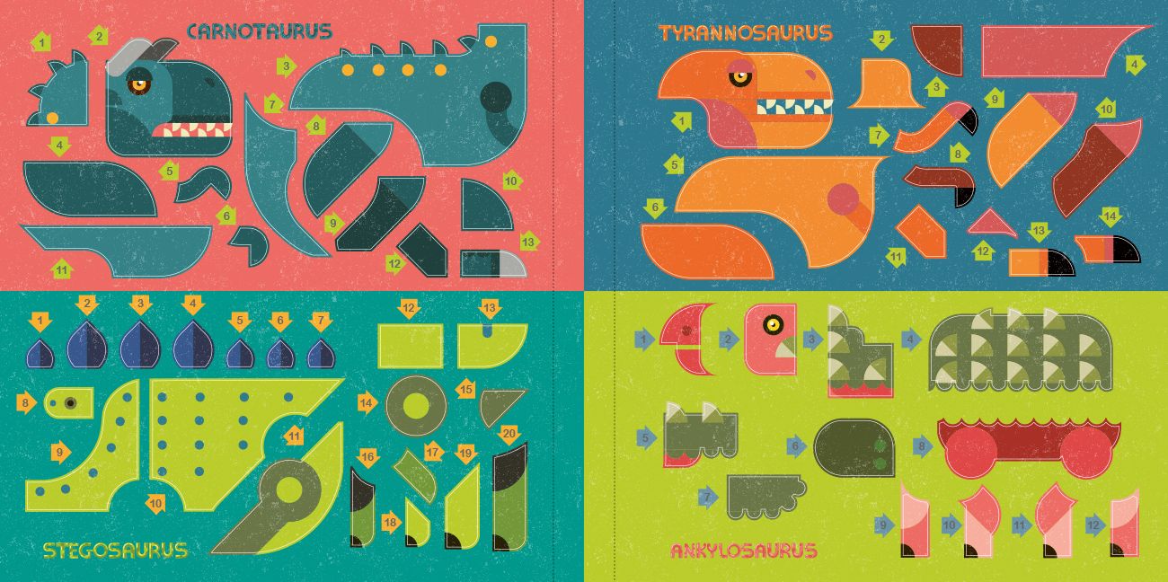 Color with Stickers: Dinosaurs: 10 Pictures to Make - Includes Fun Facts!