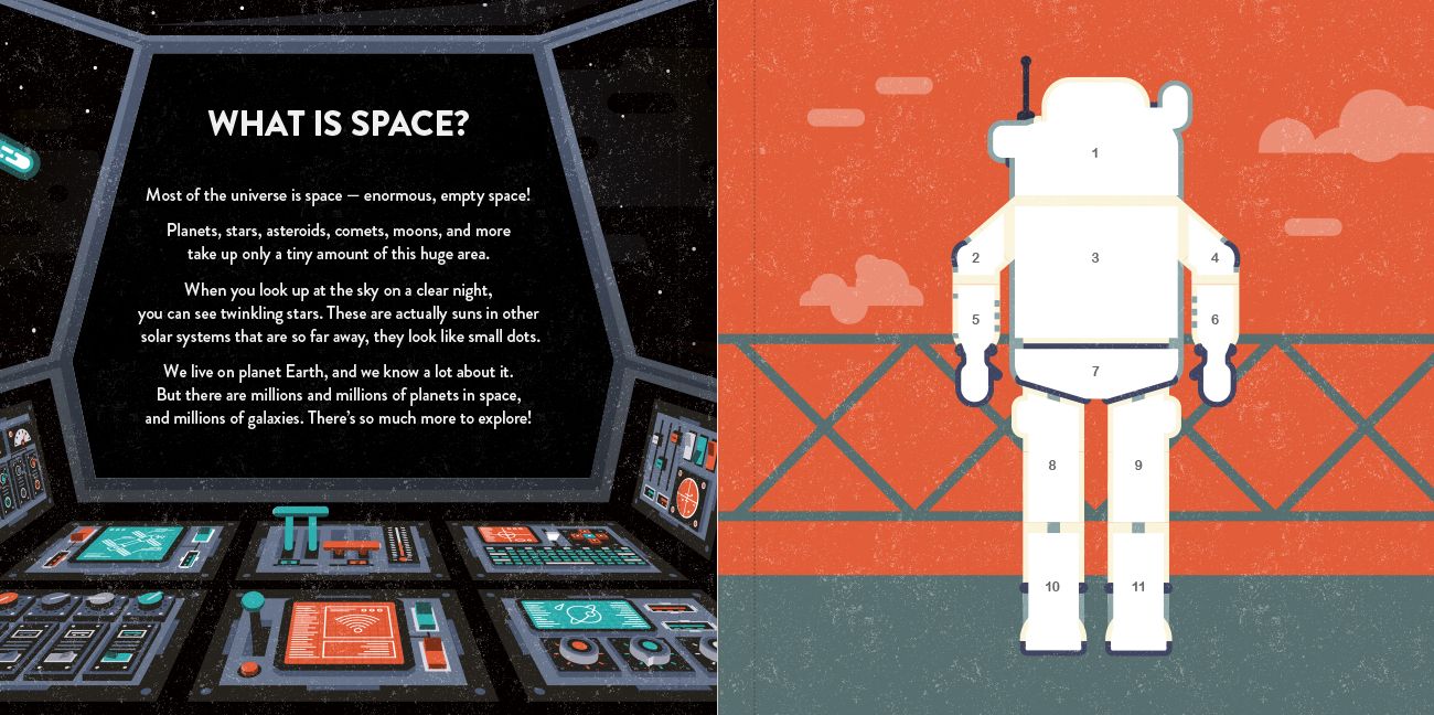Color with Stickers: Space: 10 Pictures to Make - Includes Fun Facts!