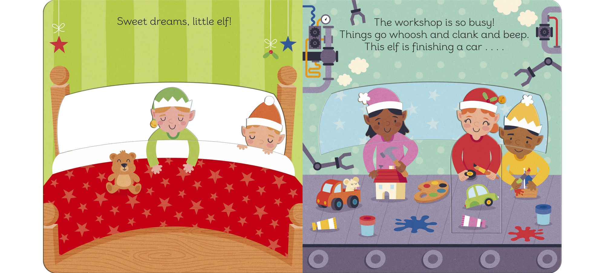Night Night, Sleepy Elves: A Lift-the-Flap Bedtime Christmas Book