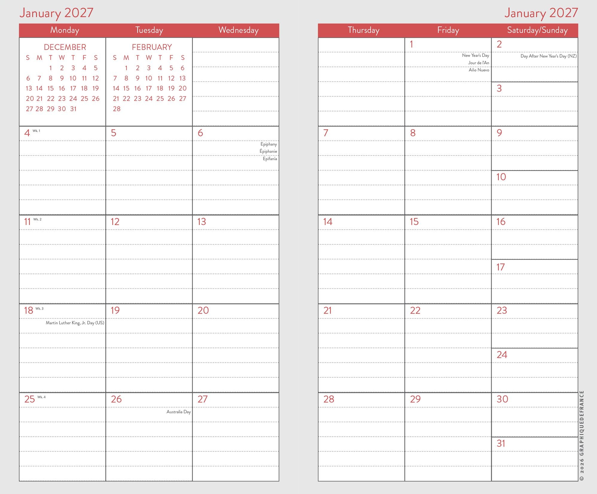 2027 Van Gogh 2 Year Monthly Pocket Planner